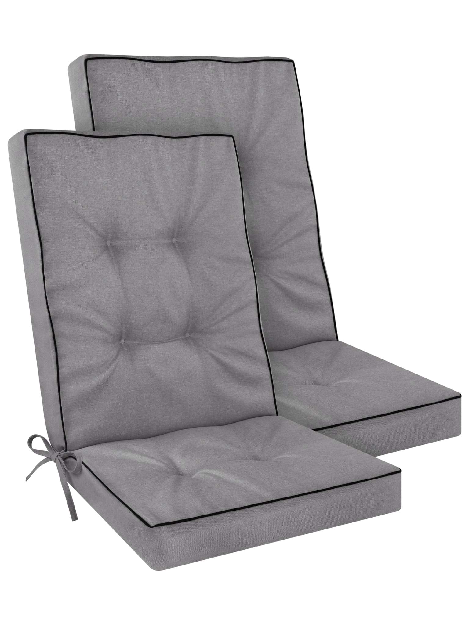 Bild von 2 Hochlehner Stuhlauflagen „Alicante“ Hellgrau