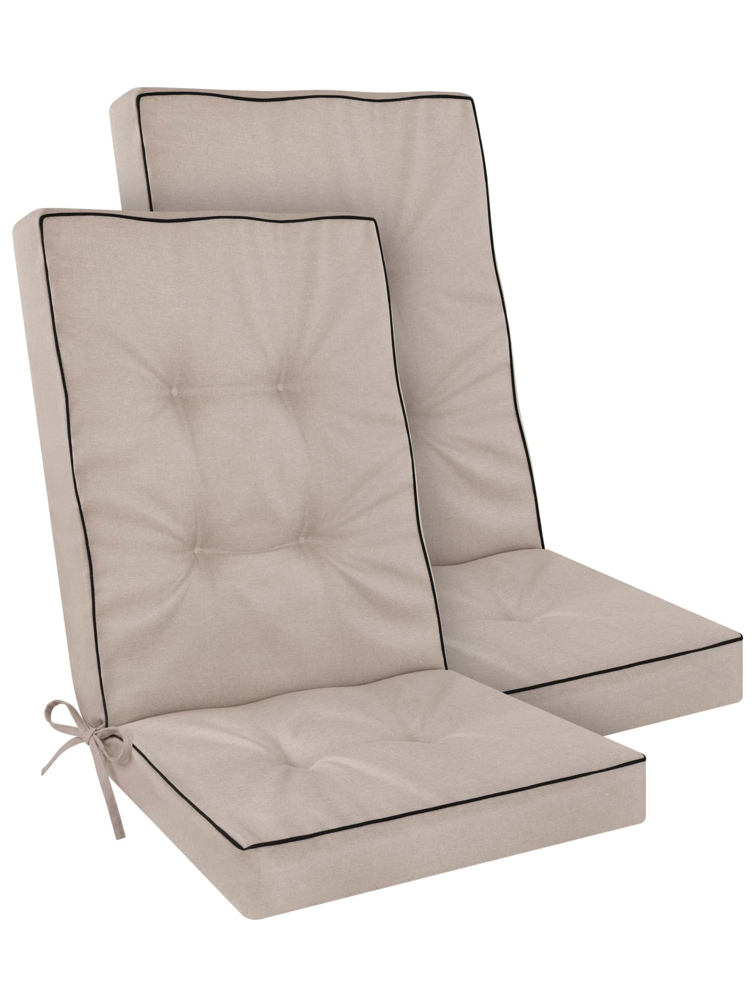 Bild von 2 Hochlehner Stuhlauflagen „Alicante“ Beige