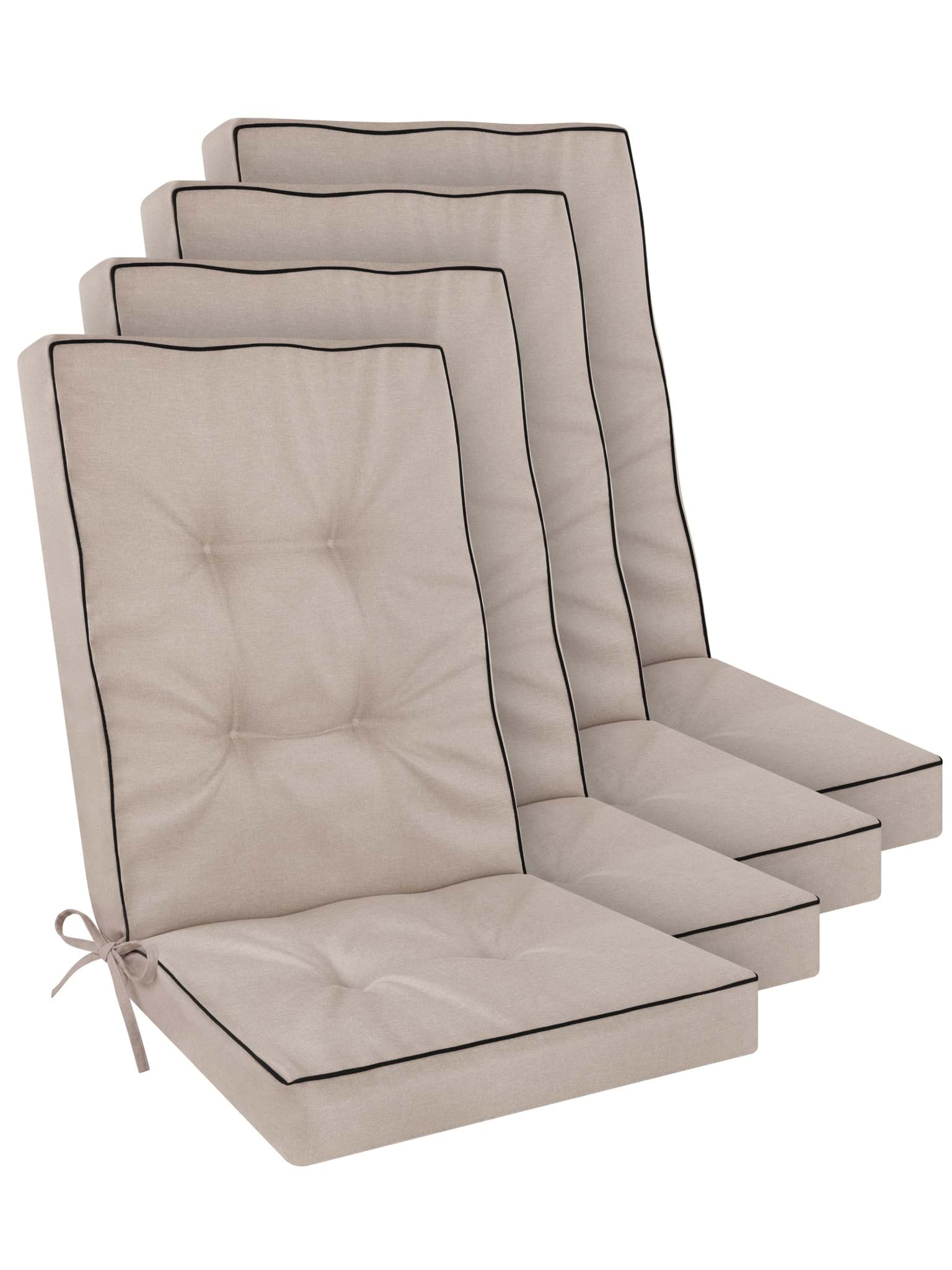 Bild von 4 Hochlehner Stuhlauflagen „Alicante“ Beige