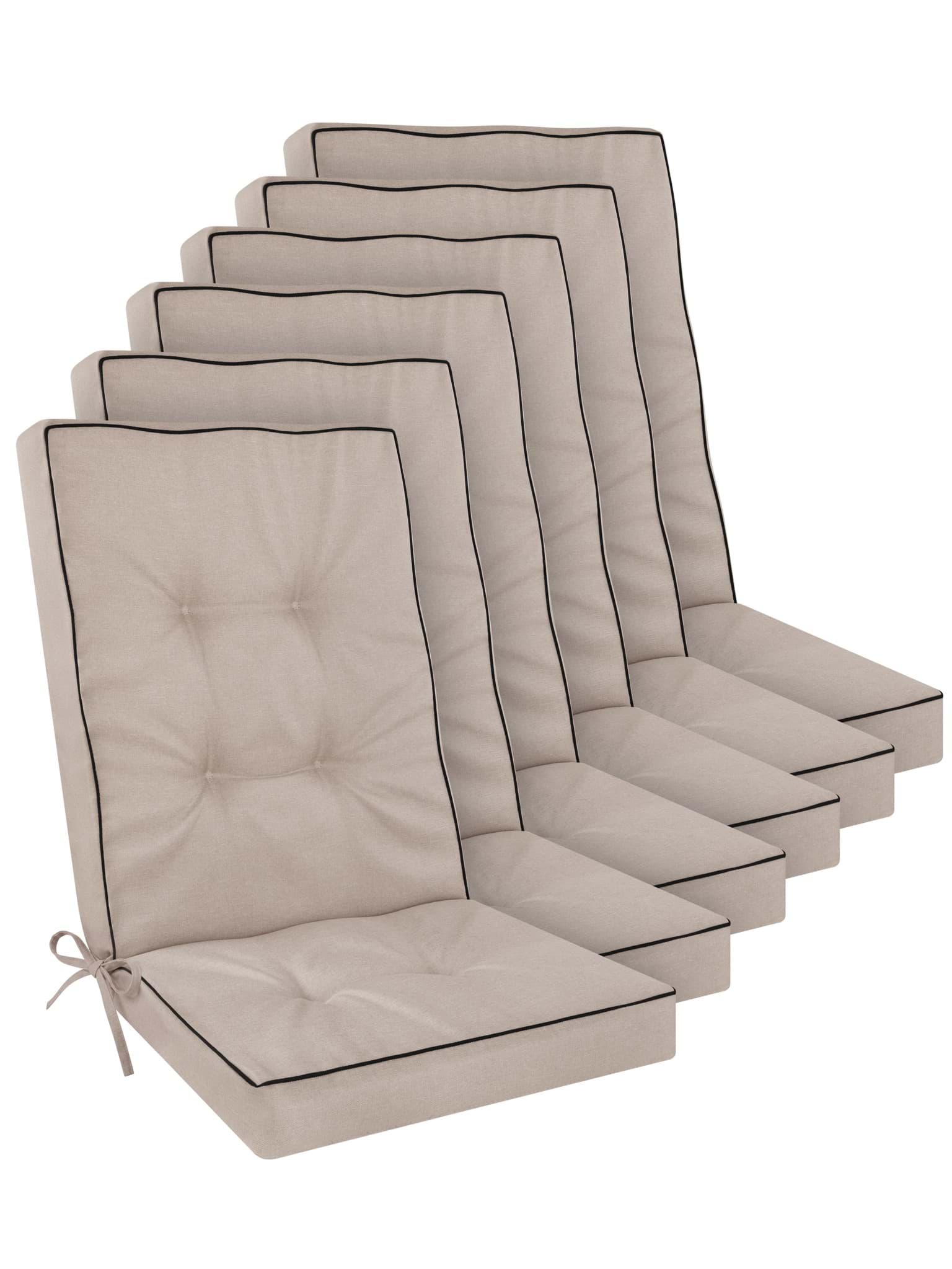 Bild von 6 Hochlehner Stuhlauflagen „Alicante“ Beige