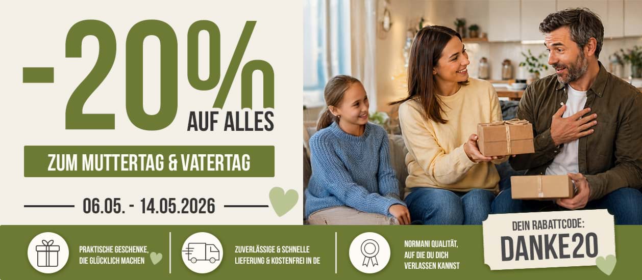 -20% Osterrabatt auf Alles bei normani.de. Last Minute Ostergeschenke. Lieferzeit 1-2 Werktage.