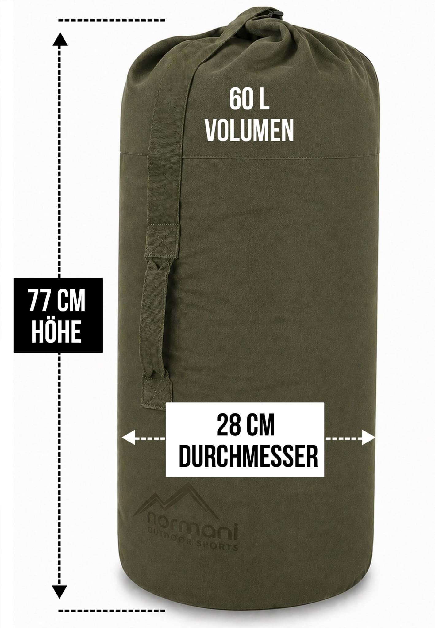 Bild von US Canvas-Seesack 60 l „Classic Sea I“ Oliv