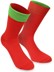 Bild von 1 Paar Socken „Bi-Color“ mit farbig abgesetztem Bund Rot/Apfelgrün