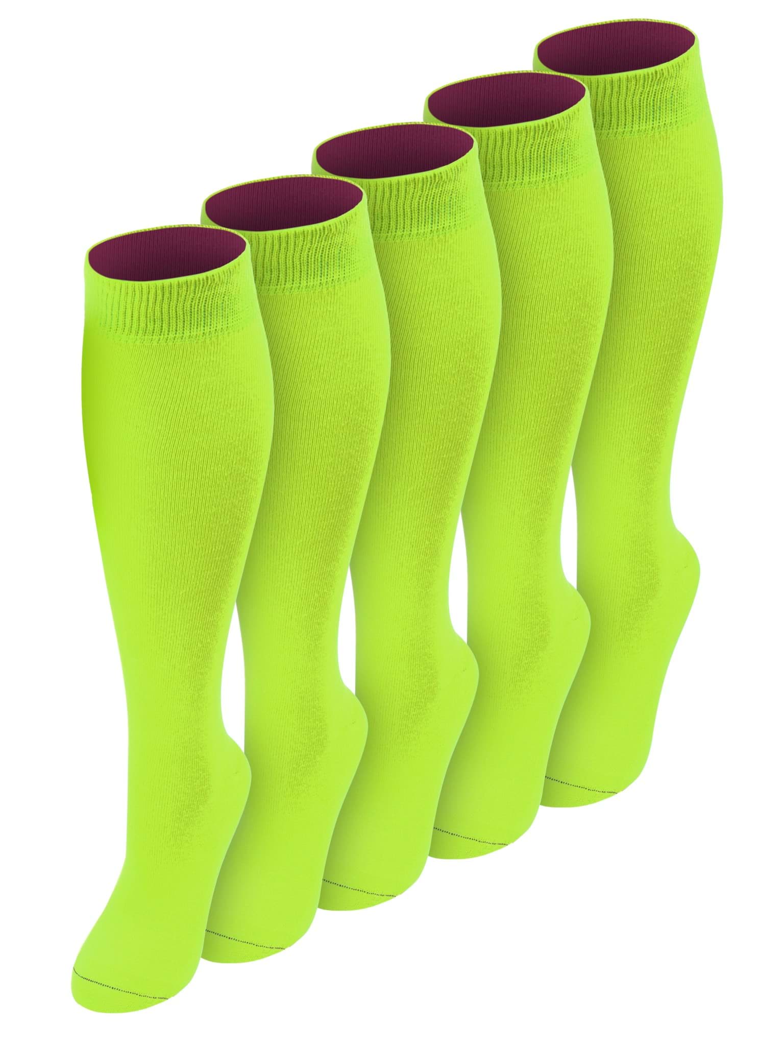 Bild von 5 Paar Kniestrümpfe mit farbig abgesetztem Bund Bi-Color Limette/Beere