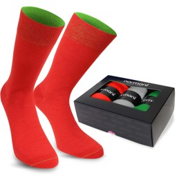 Bild von 3 Paar Bi-Color Socken im Farbset Silber/Apfel/Rot