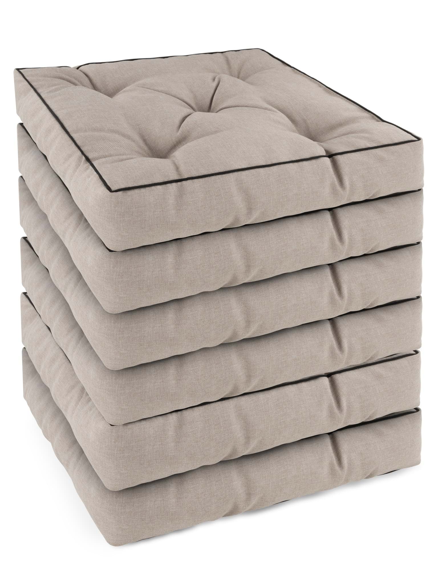 Bild von 6 Stuhlkissen 45x45 cm „Murcia“ Beige