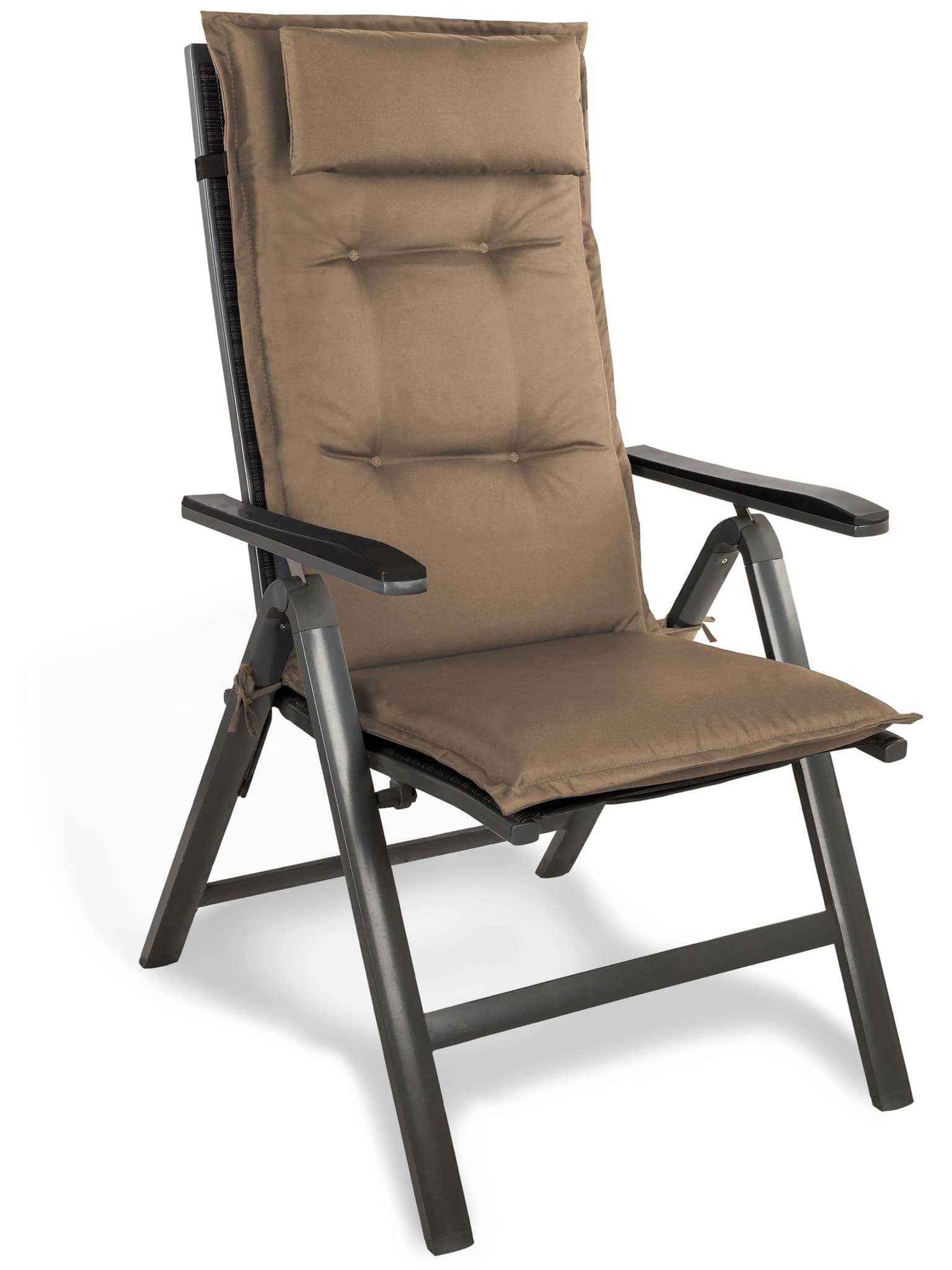 Bild von Stuhlauflage Hochlehner mit Kissen „Palermo“ Taupe