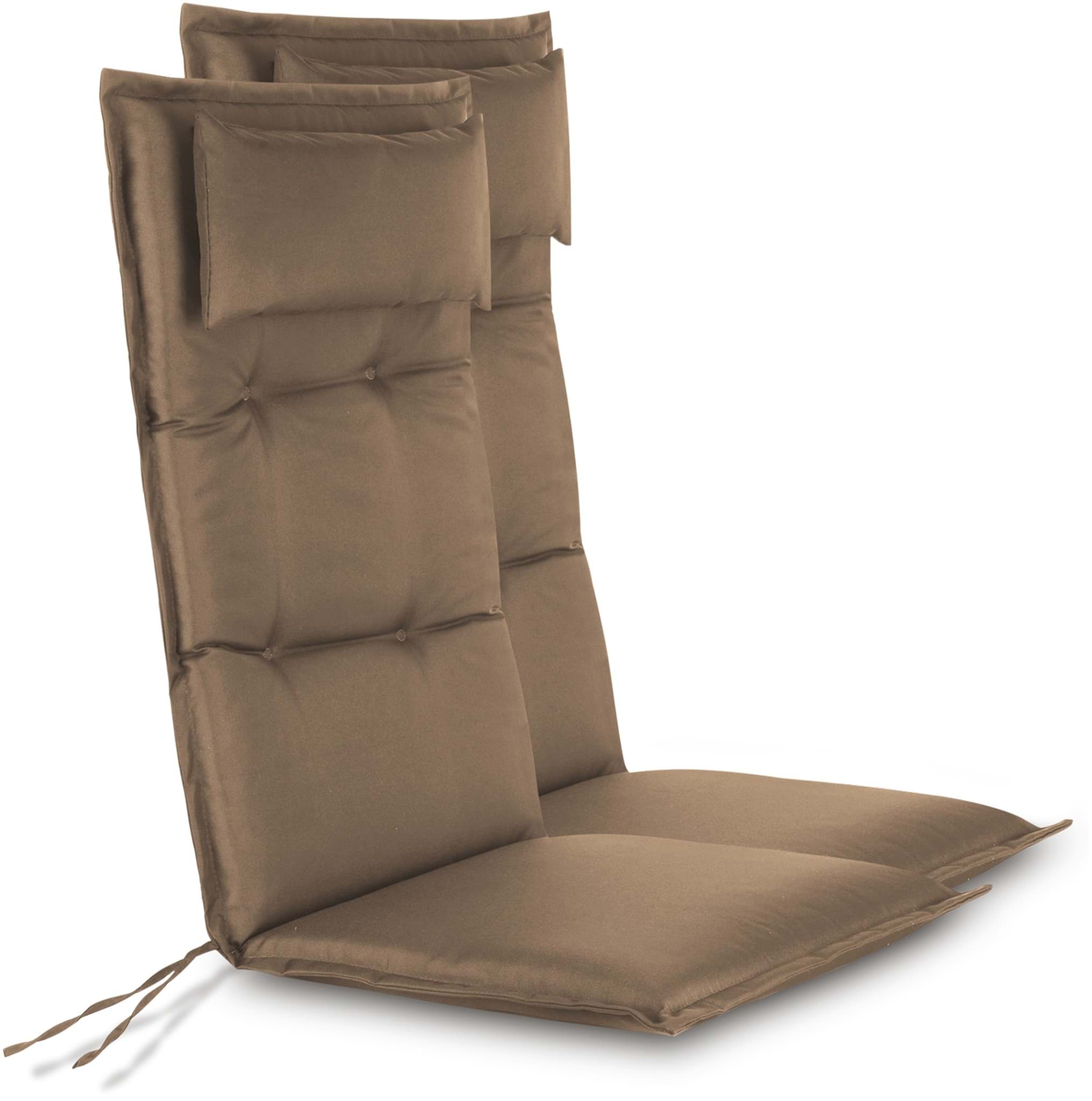 Bild von 2 Hochlehner Stuhlauflagen Sitzpolster Taupe