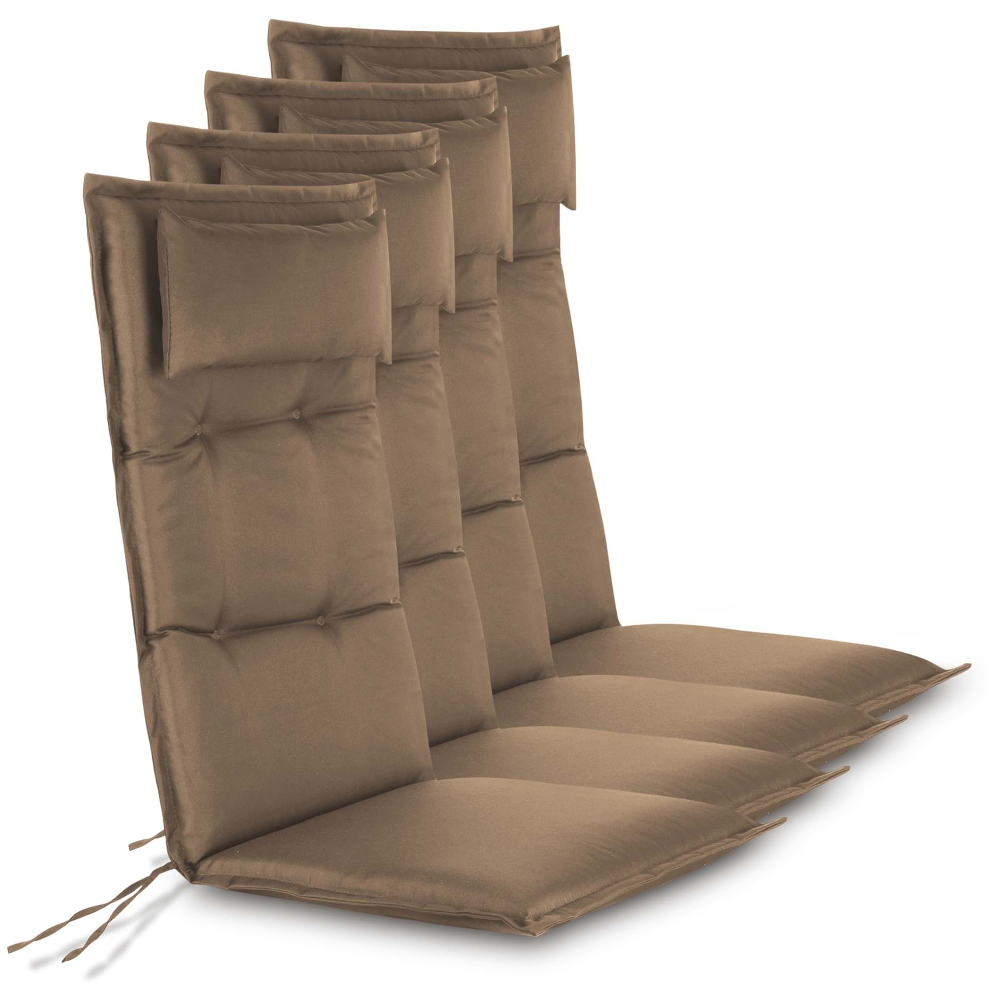 Bild von 4 Hochlehner Stuhlauflagen Sitzpolster Taupe