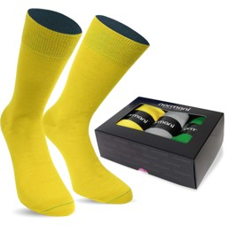Bild von 3 Paar Bi-Color Socken im Farbset Silber/Apfel/Gelb