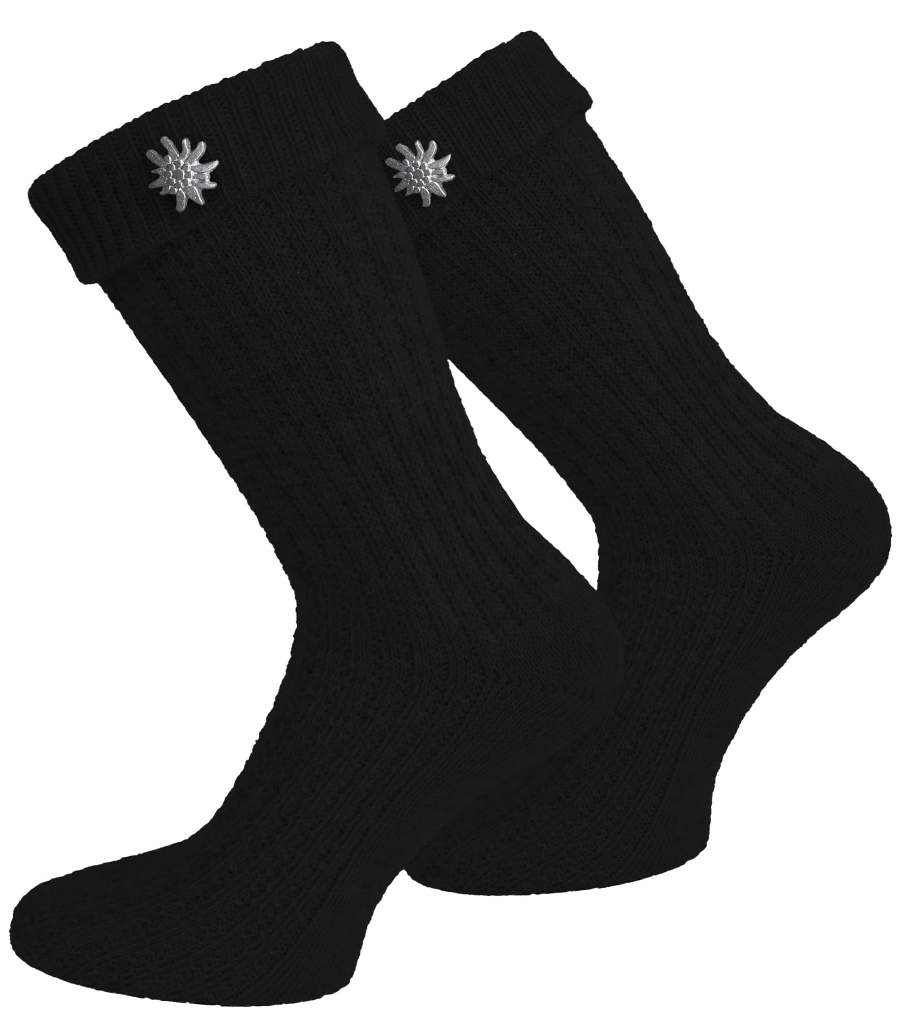 Bild von Trachtensocken mit Edelweiß-Pin Schwarz