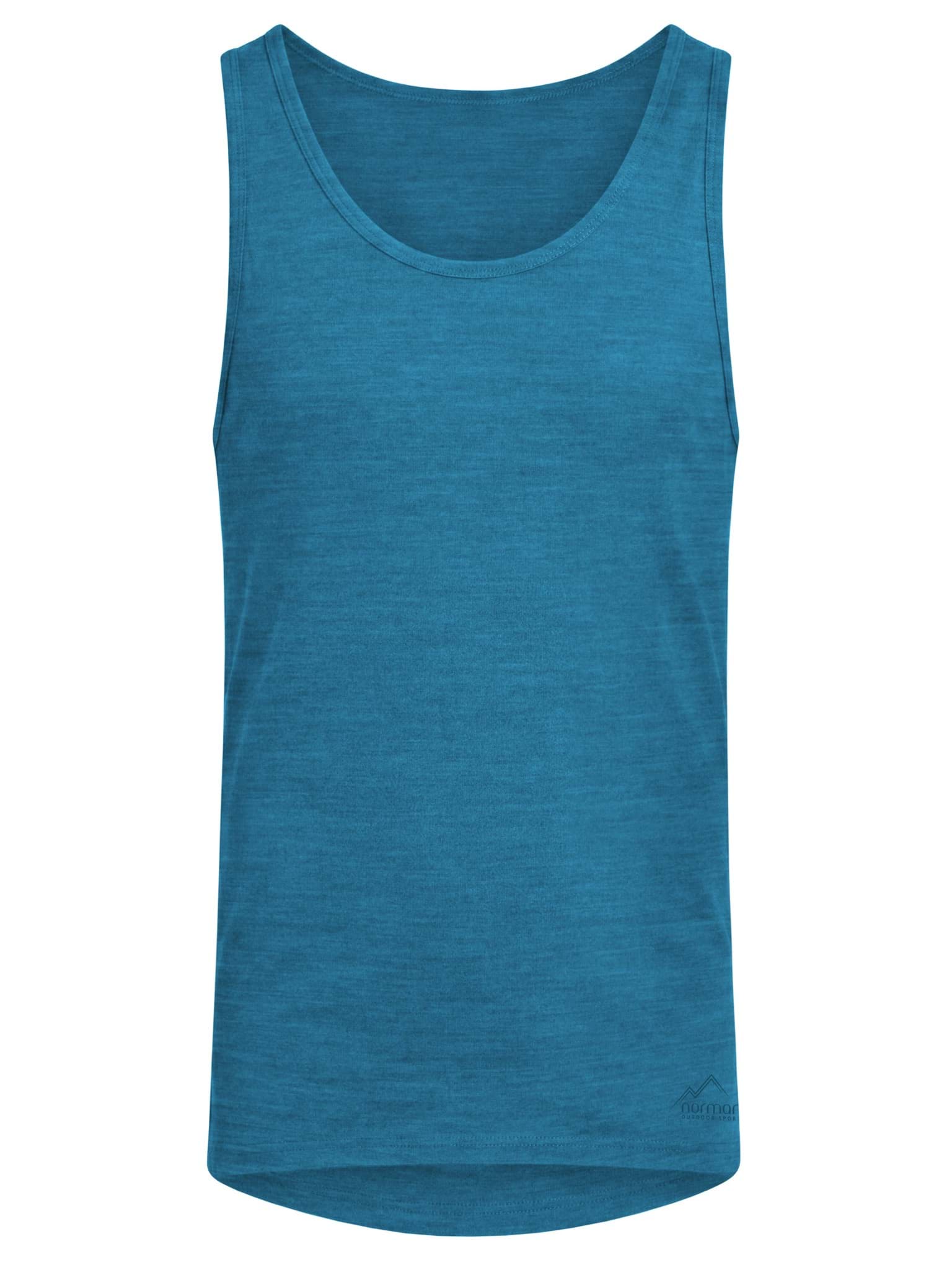 Bild von Herren Merino Unterhemd „Yulara“ Retro Blau