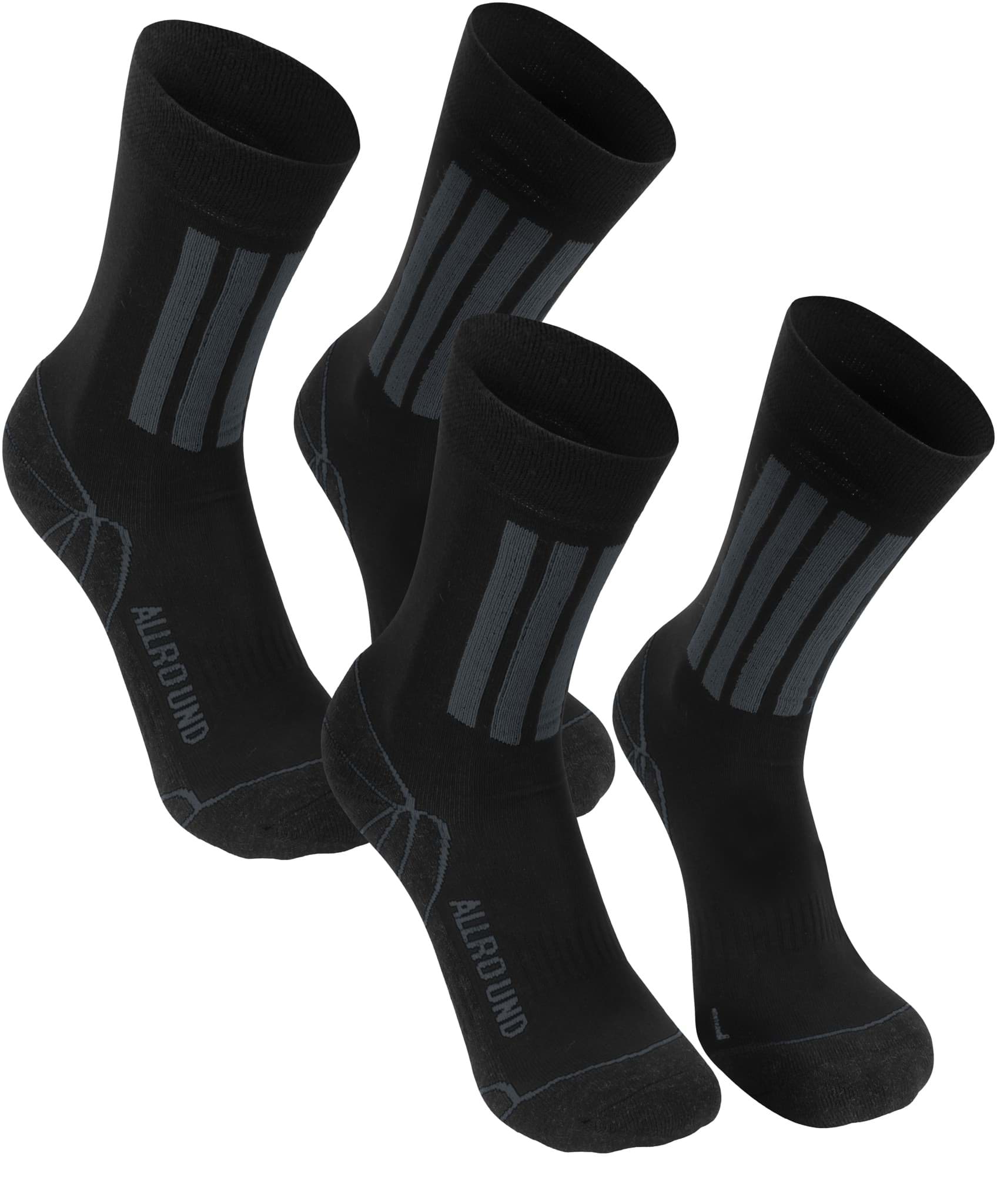 Bild von 2 Paar Allround-Sportsocken mit X-Static Schwarz/Grau