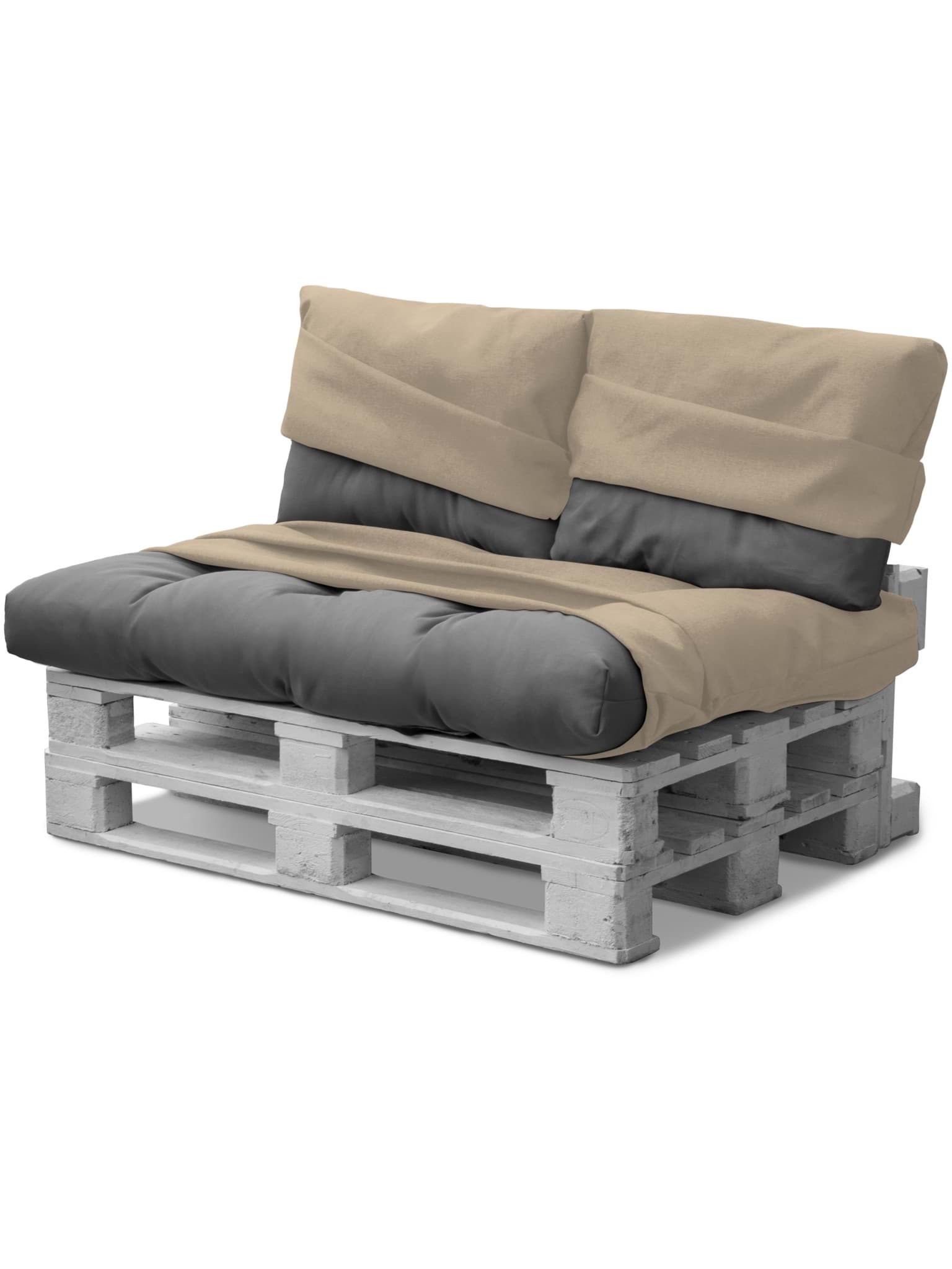 Bild von Wasserdichte Palettenkissenbezüge 3-teilig „Manduria“ Beige