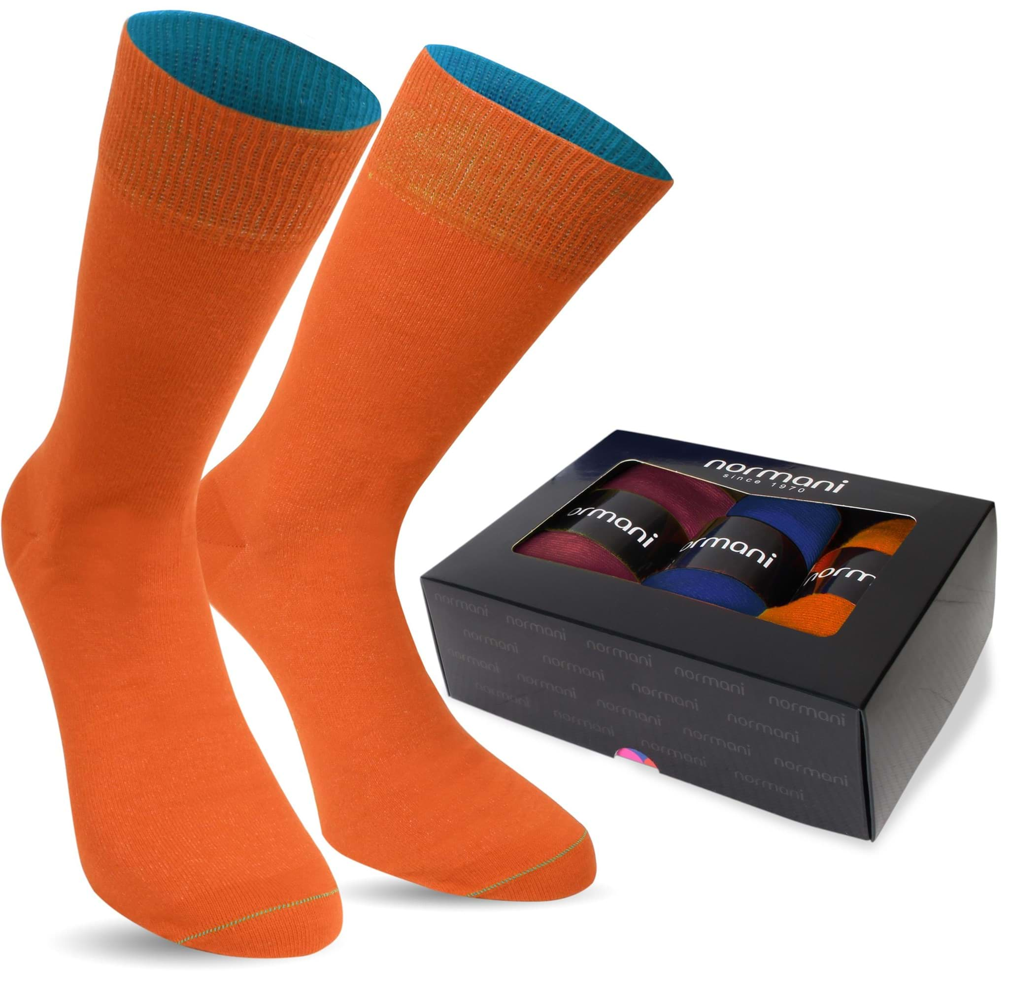 Bild von 3 Paar Bi-Color Socken im Farbset Bordeaux/Orange/Navy