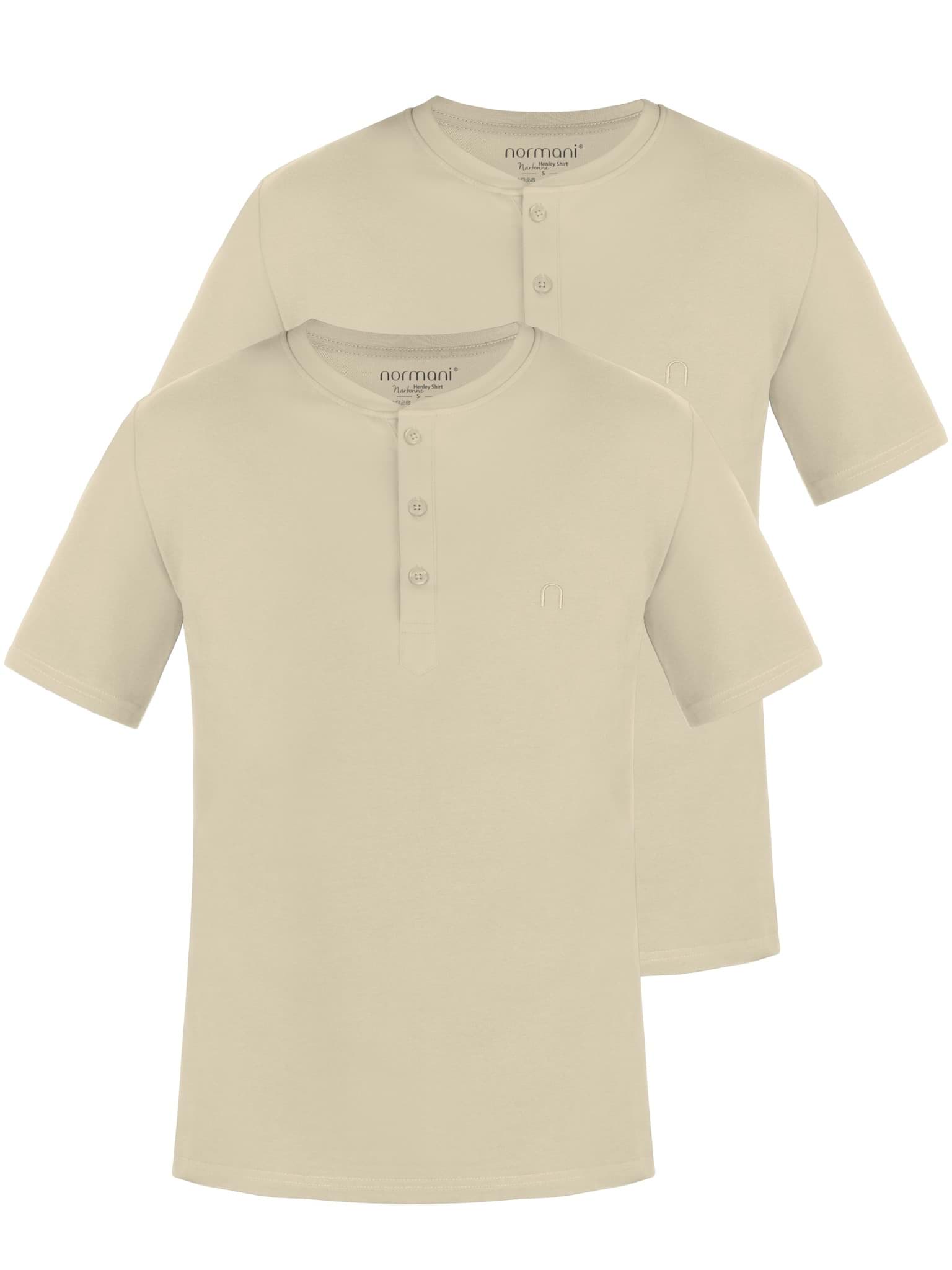 Bild von 2er Set Herren T-Shirt mit Knopfleiste Beige