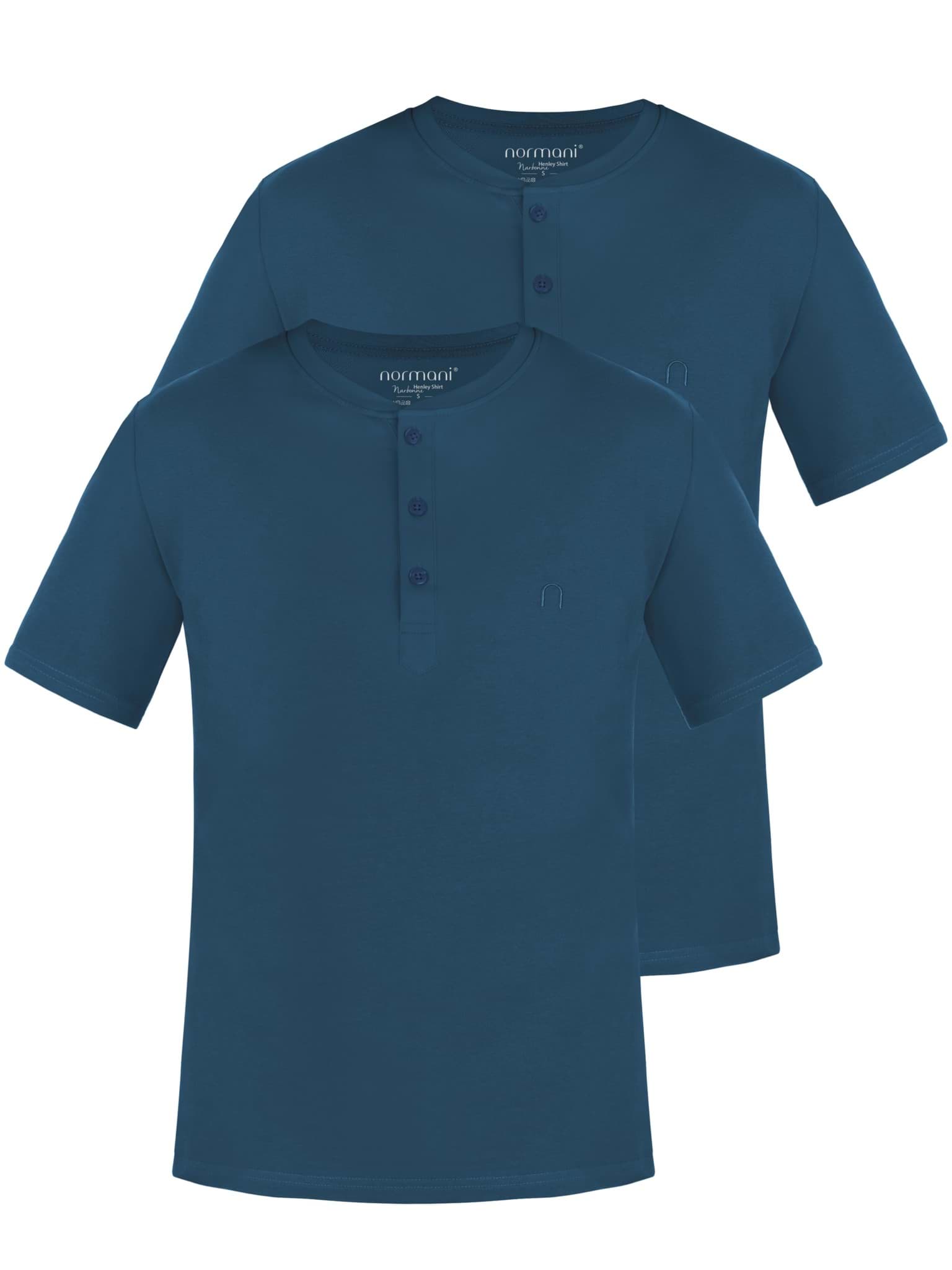 Bild von 2er Set Herren T-Shirt mit Knopfleiste Marine