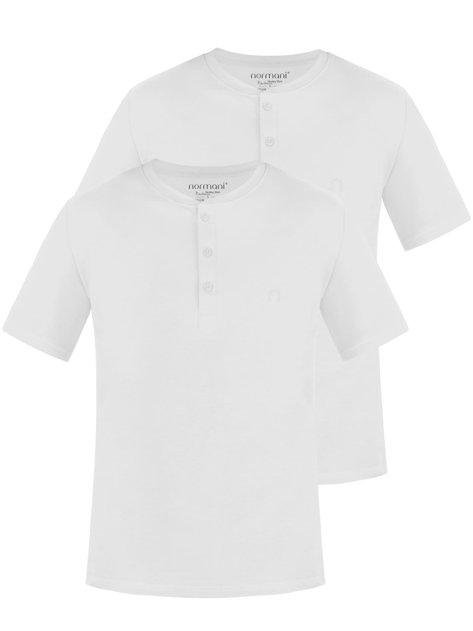 Bild von 2er Set Herren T-Shirt mit Knopfleiste Weiß