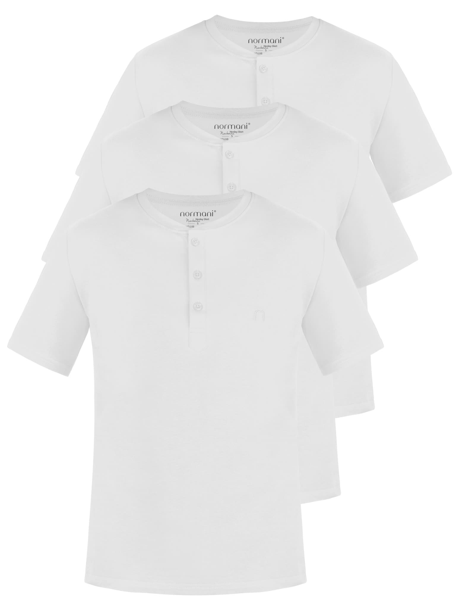Bild von 3er Set Herren T-Shirt mit Knopfleiste Weiß
