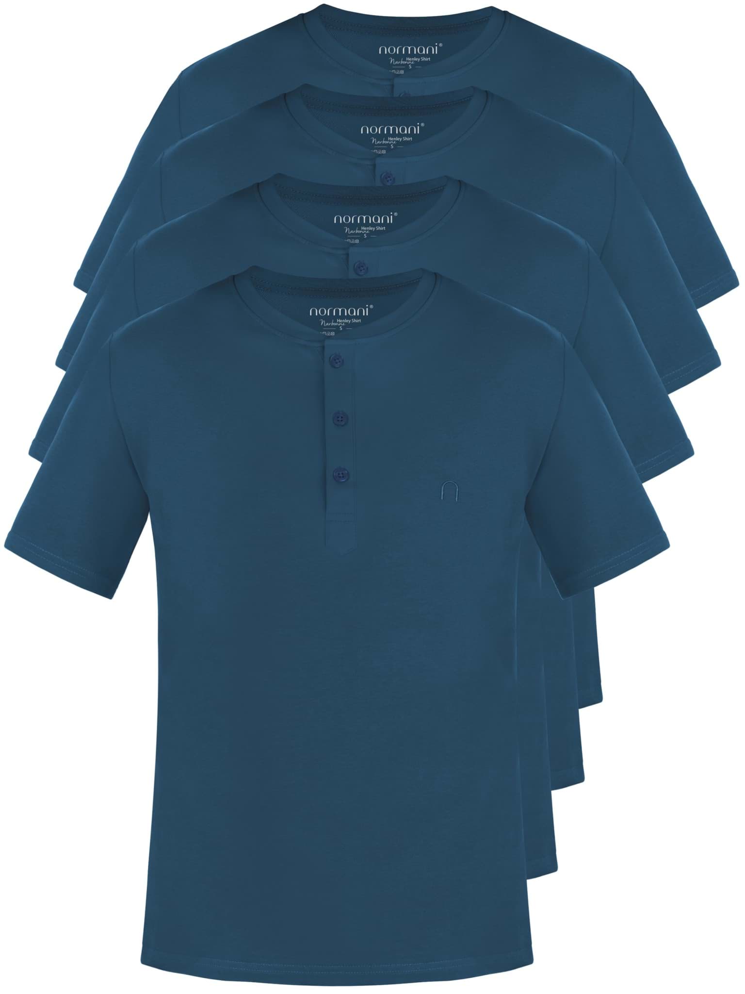 Bild von 4er Set Herren T-Shirt mit Knopfleiste Marine