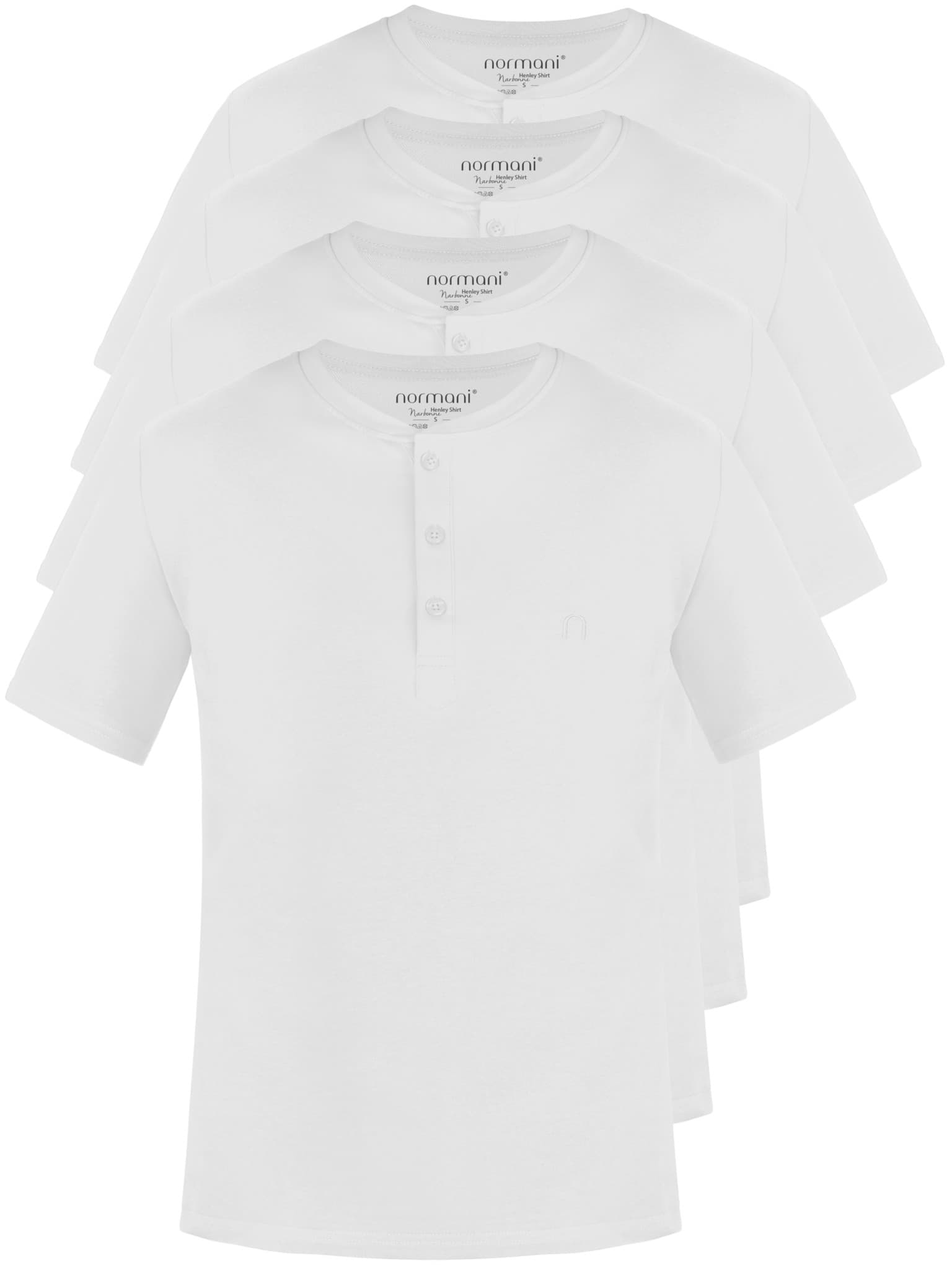 Bild von 4er Set Herren T-Shirt mit Knopfleiste Weiß