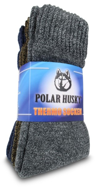 Bild von 3 Paar Polar Husky Thermo-Socken Anthrazit/Braun/Jeans