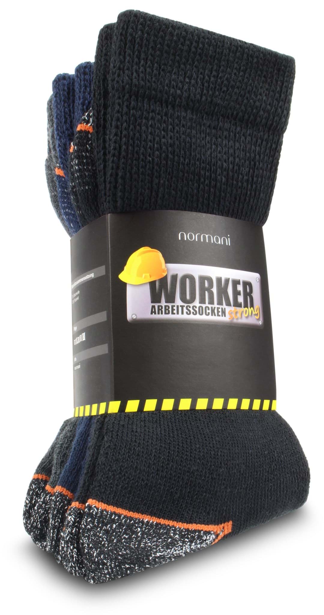 Bild von 6 Paar Arbeitssocken „WORKER strong“ Schwarz/Marine/Dunkelgrau