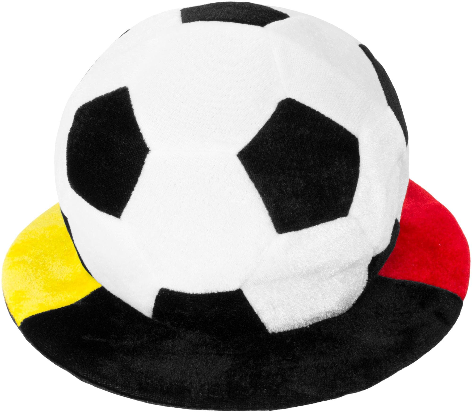 Bild von EM Fan-Arttikel Fleece Fanmütze in Fußballoptik Schwarz/Rot/Gelb