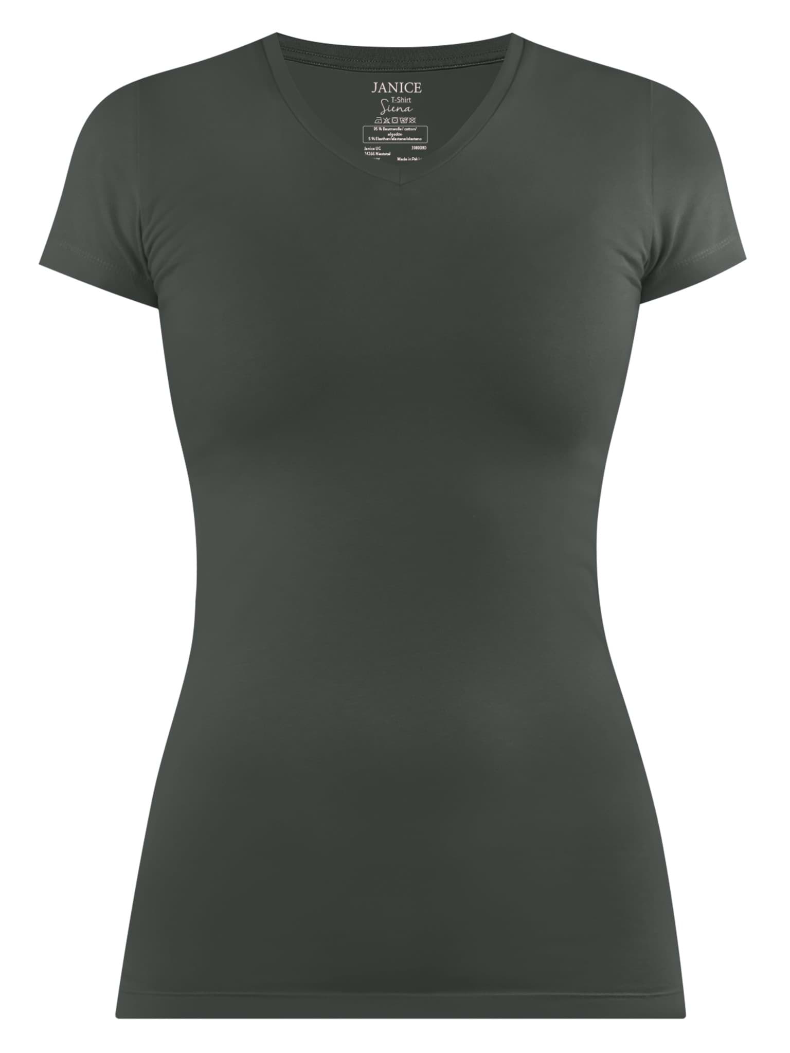Bild von Figurbetontes T-Shirt mit V-Ausschnitt „Siena“ Grau
