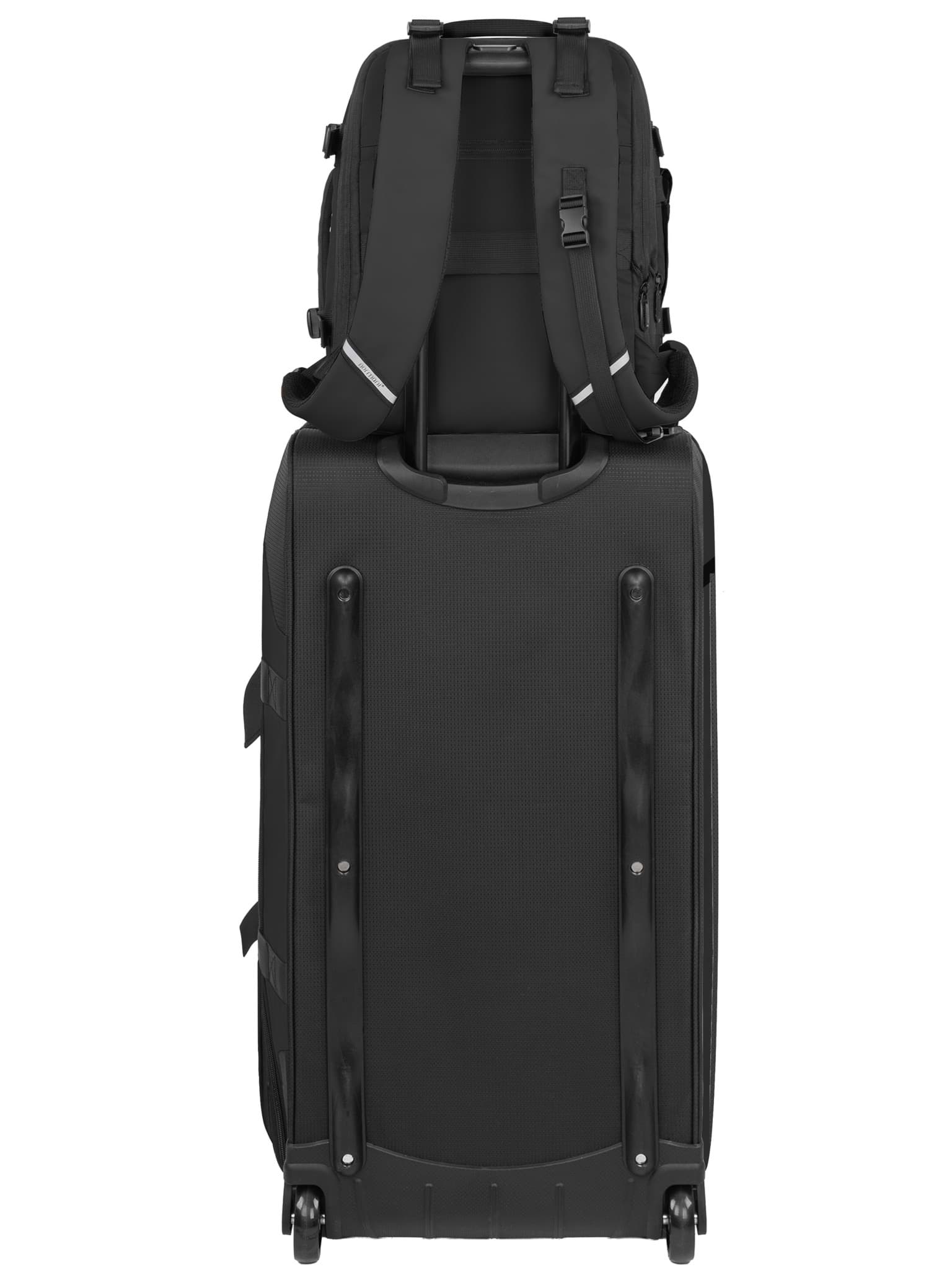 Bild von Reiseset aus Reisetrolley und erweiterbarem Handgepäck-Rucksack Schwarz