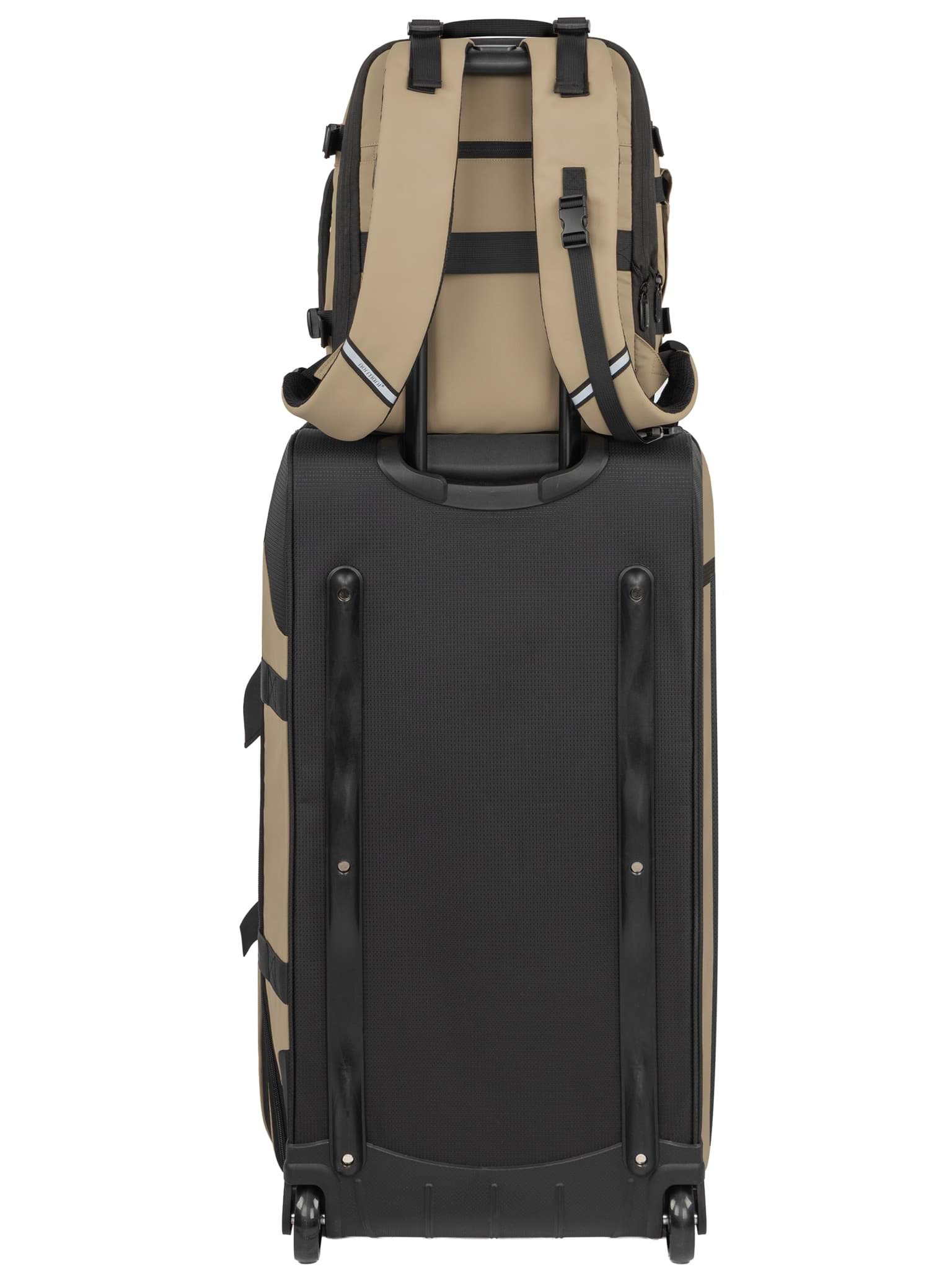 Bild von Reiseset aus Reisetrolley und erweiterbarem Handgepäck-Rucksack Beige