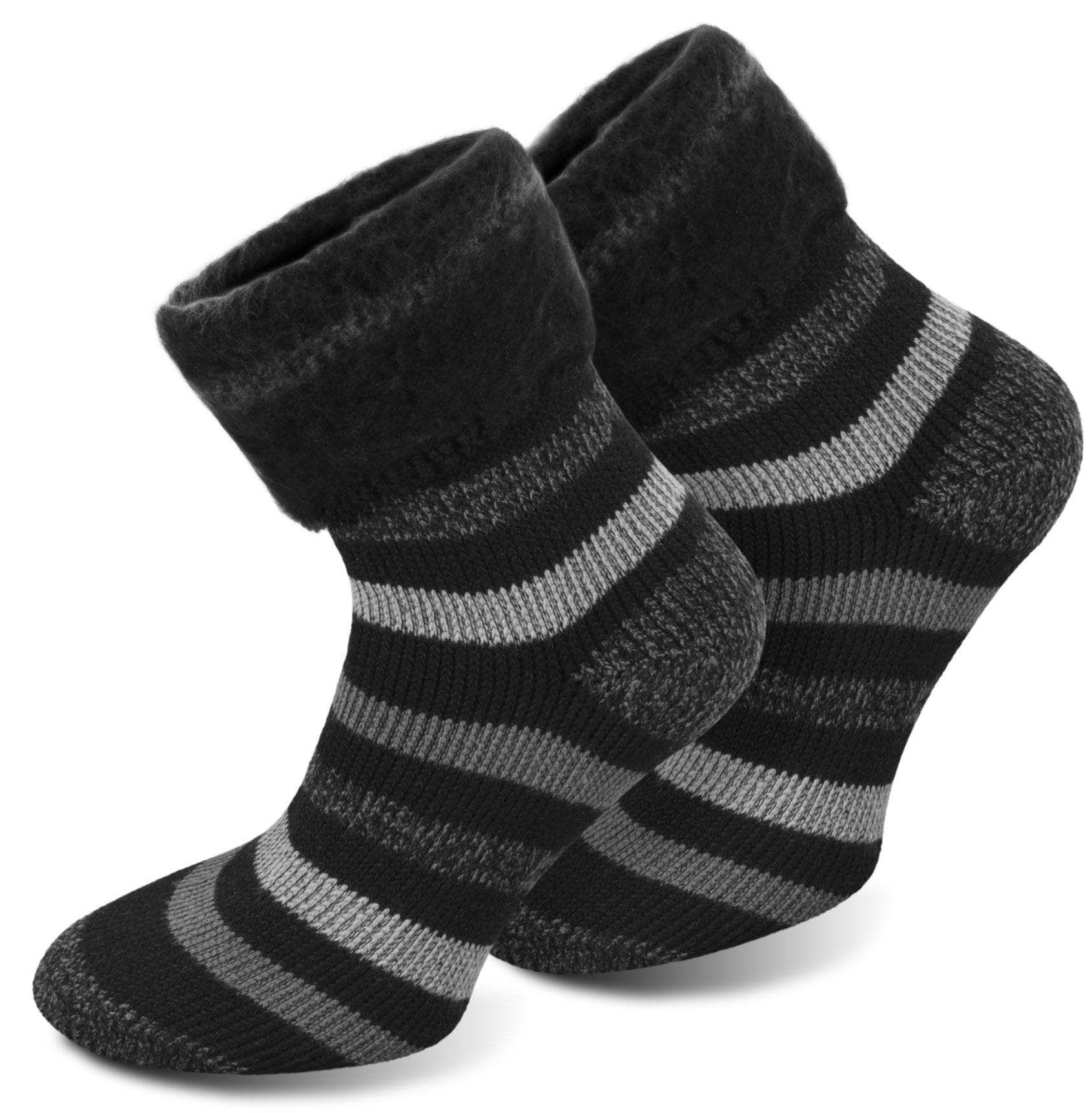 Bild von 1 Paar Polar Husky Wintersocken „Extrem Hot“ Schwarz gestreift