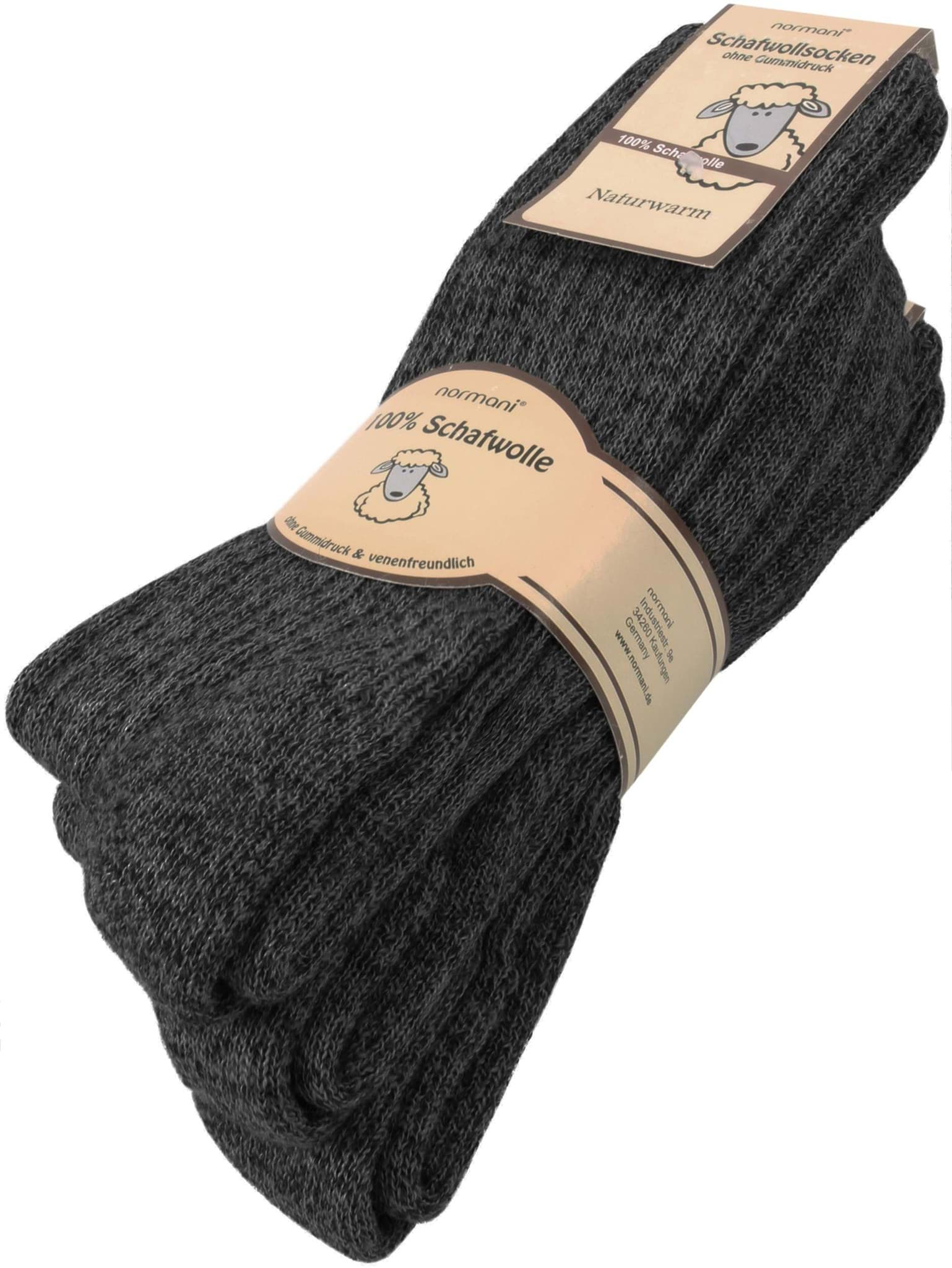 Bild von 3 Paar Schafwollsocken aus reiner Schafwolle Anthrazit