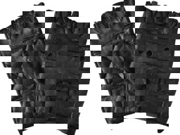 Zeige Details für Lederhandschuhe, fingerlos Schwarz Bild von Lederhandschuhe, fingerlos Schwarz