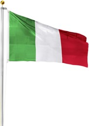 Bild von Fahnenmast 6,20 m mit Flagge 90 cm × 150 cm Italien