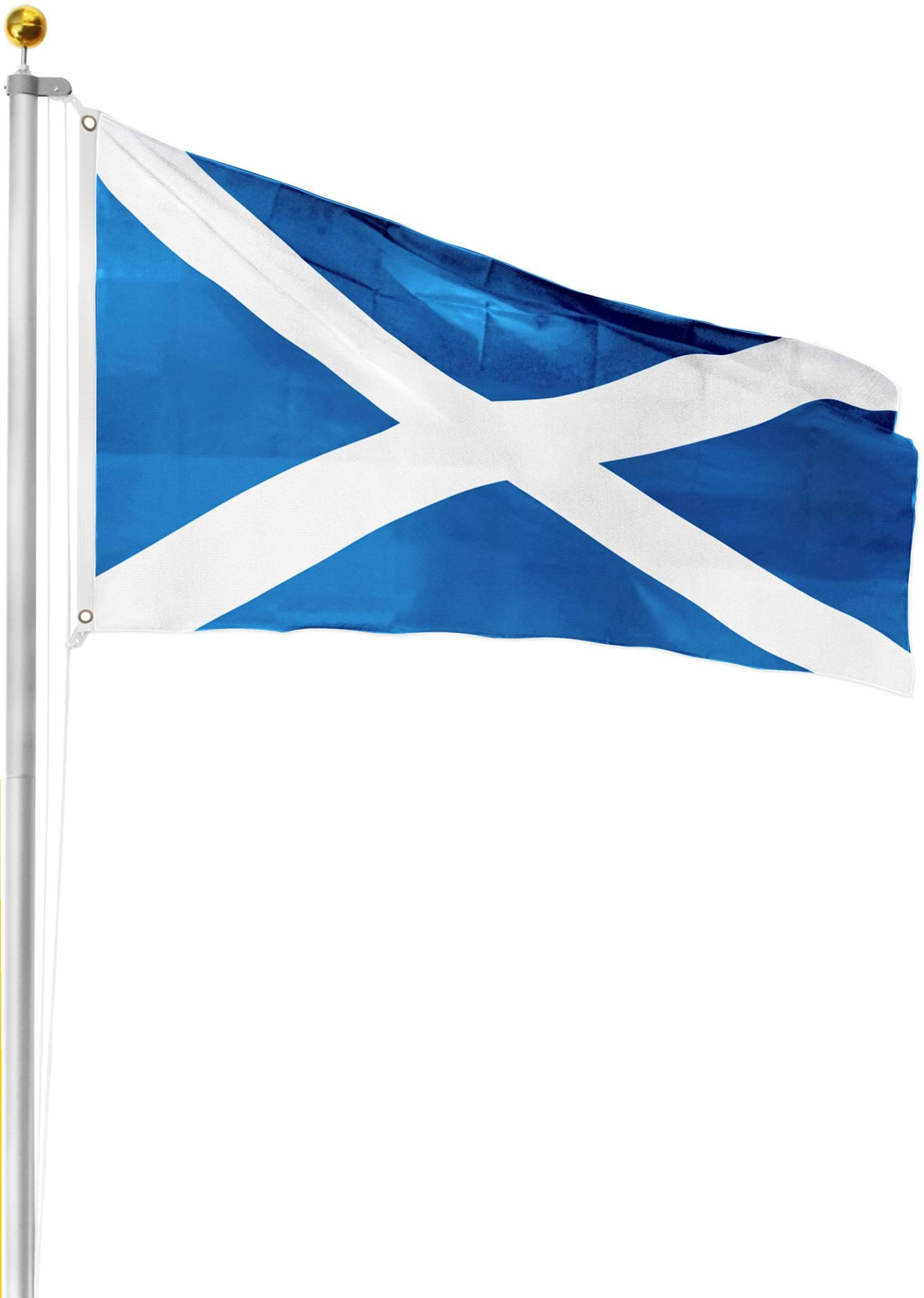 Bild von Fahnenmast 8,00 m mit Flagge 90 cm × 150 cm Schottland