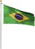 Bild von Fahnenmast 6,80 m mit Flagge 90 cm × 150 cm Brasilien