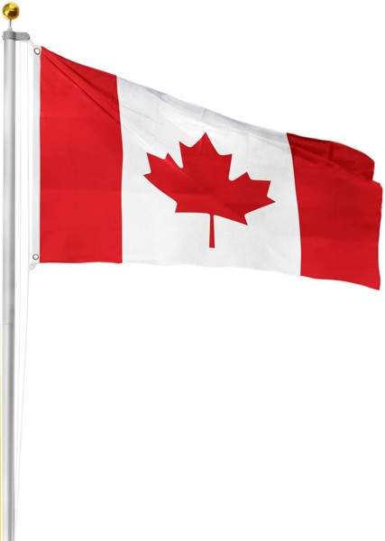 Bild von Fahnenmast 6,50 m mit Flagge 90 cm × 150 cm Kanada