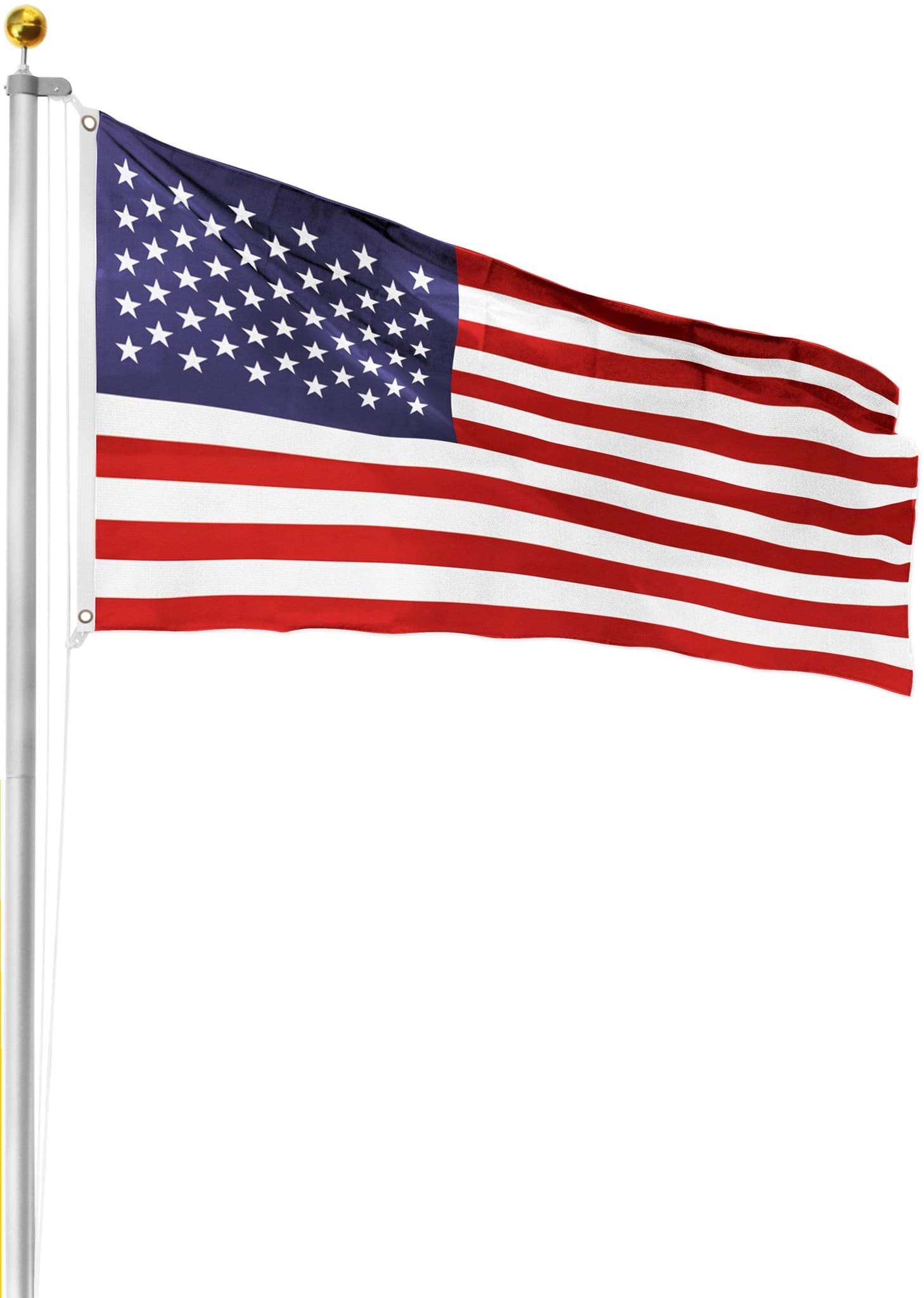 Bild von Fahnenmast 9,00 m mit Flagge 90 cm × 150 cm USA