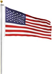 Bild von Fahnenmast 7,50 m mit Flagge 90 cm × 150 cm USA