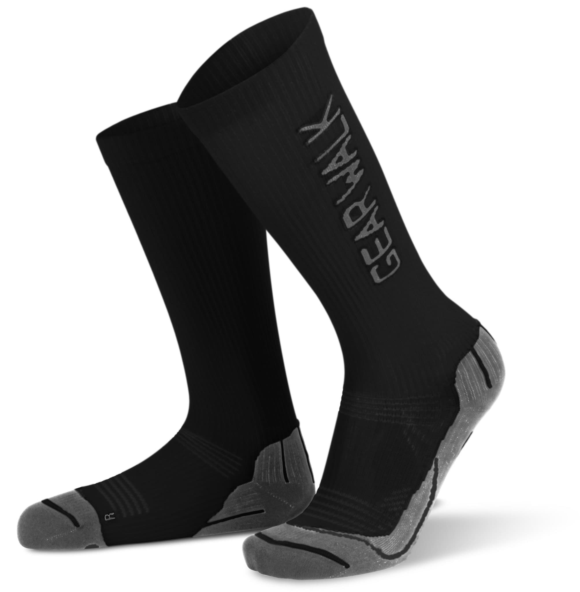 Bild von 2 Paar Gear Walk Sport-Kompressionsstrümpfe Schwarz/Grau
