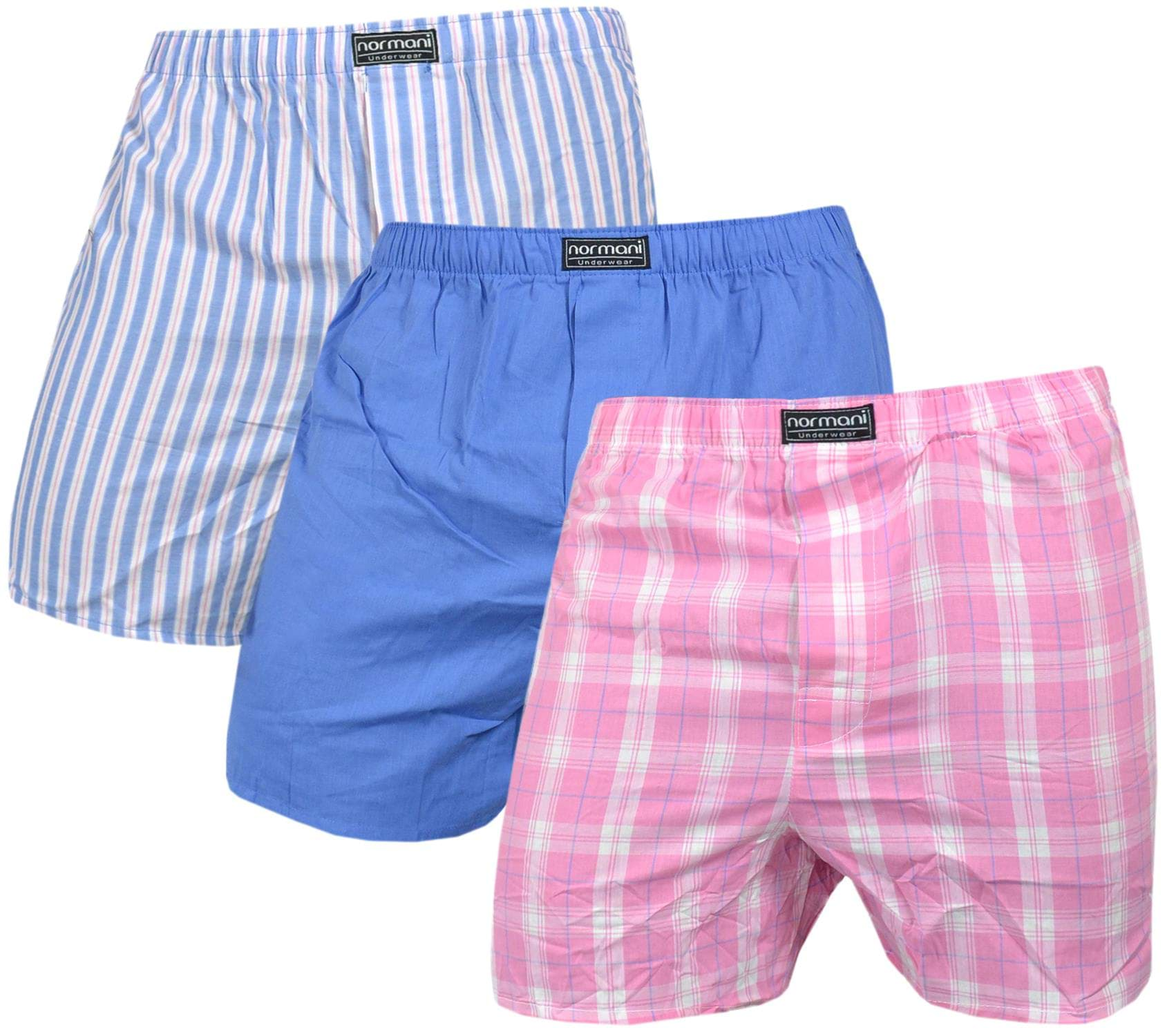 Bild von 3 Stück Herren Web Boxershorts Blau/Pink