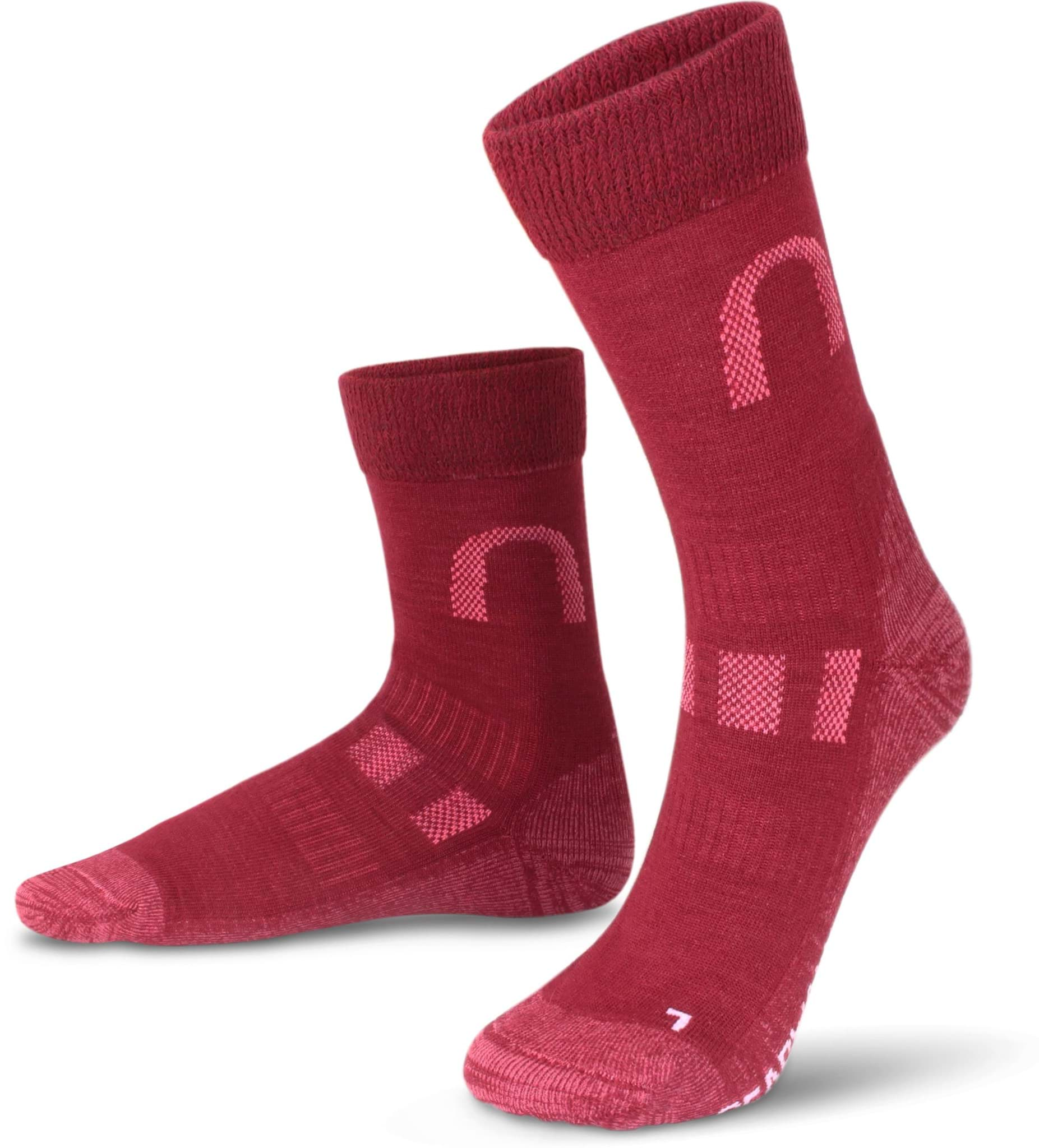 Bild von 2 Paar Merinowollsocken Wander- und Trekkingsocken „Melton“ Burgund