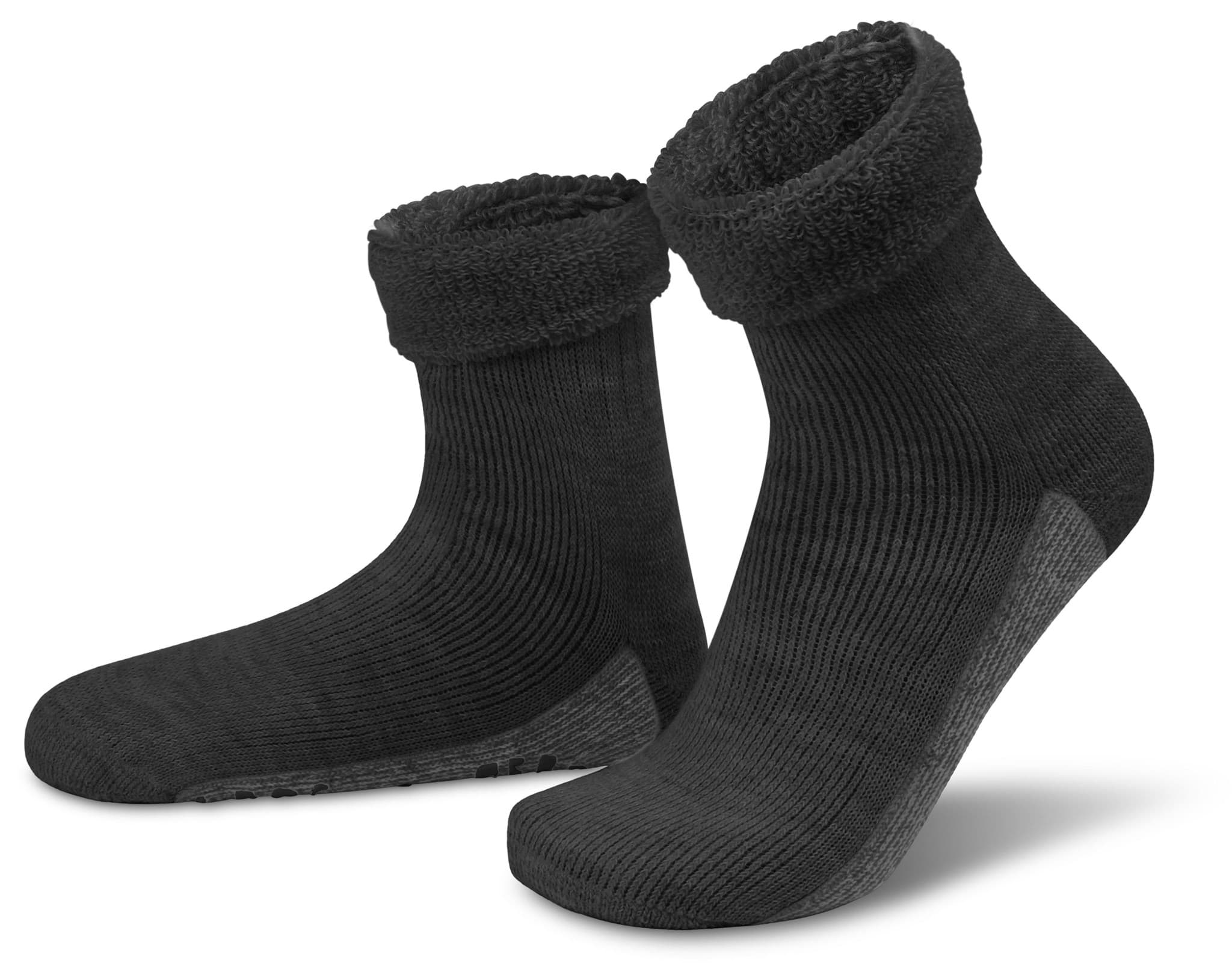 Bild von Alpaka-Wollsocken mit ABS-Druck Anthrazit