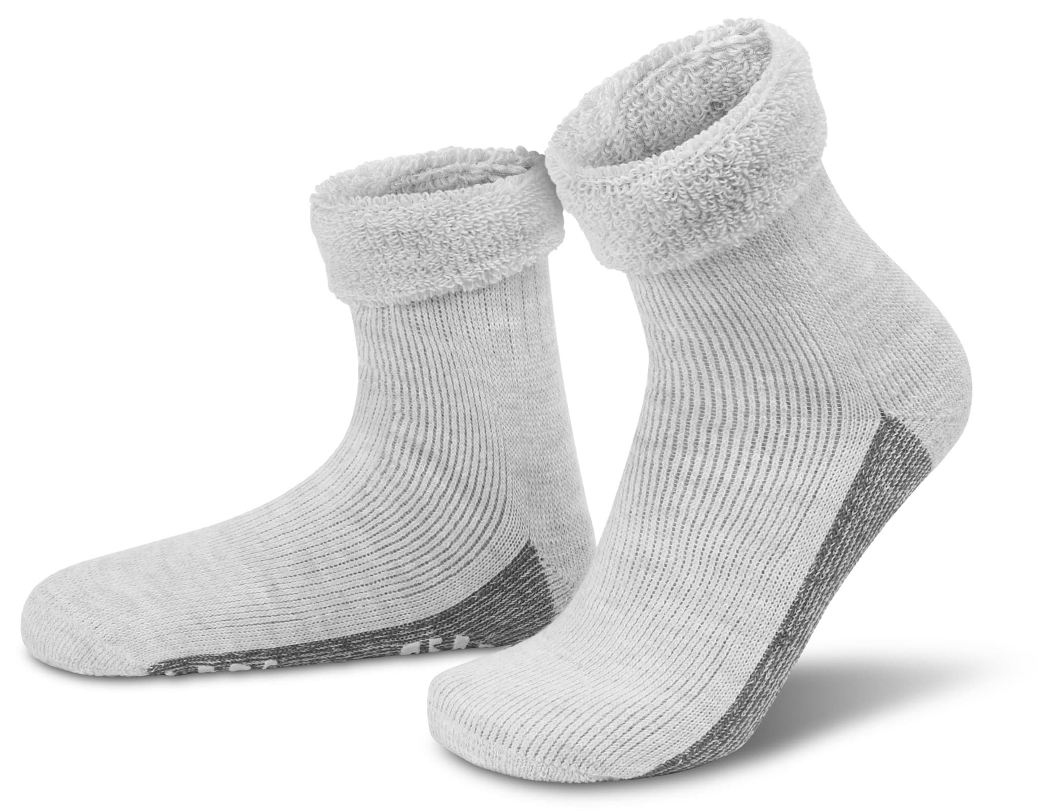 Bild von Alpaka-Wollsocken mit ABS-Druck Hellgrau