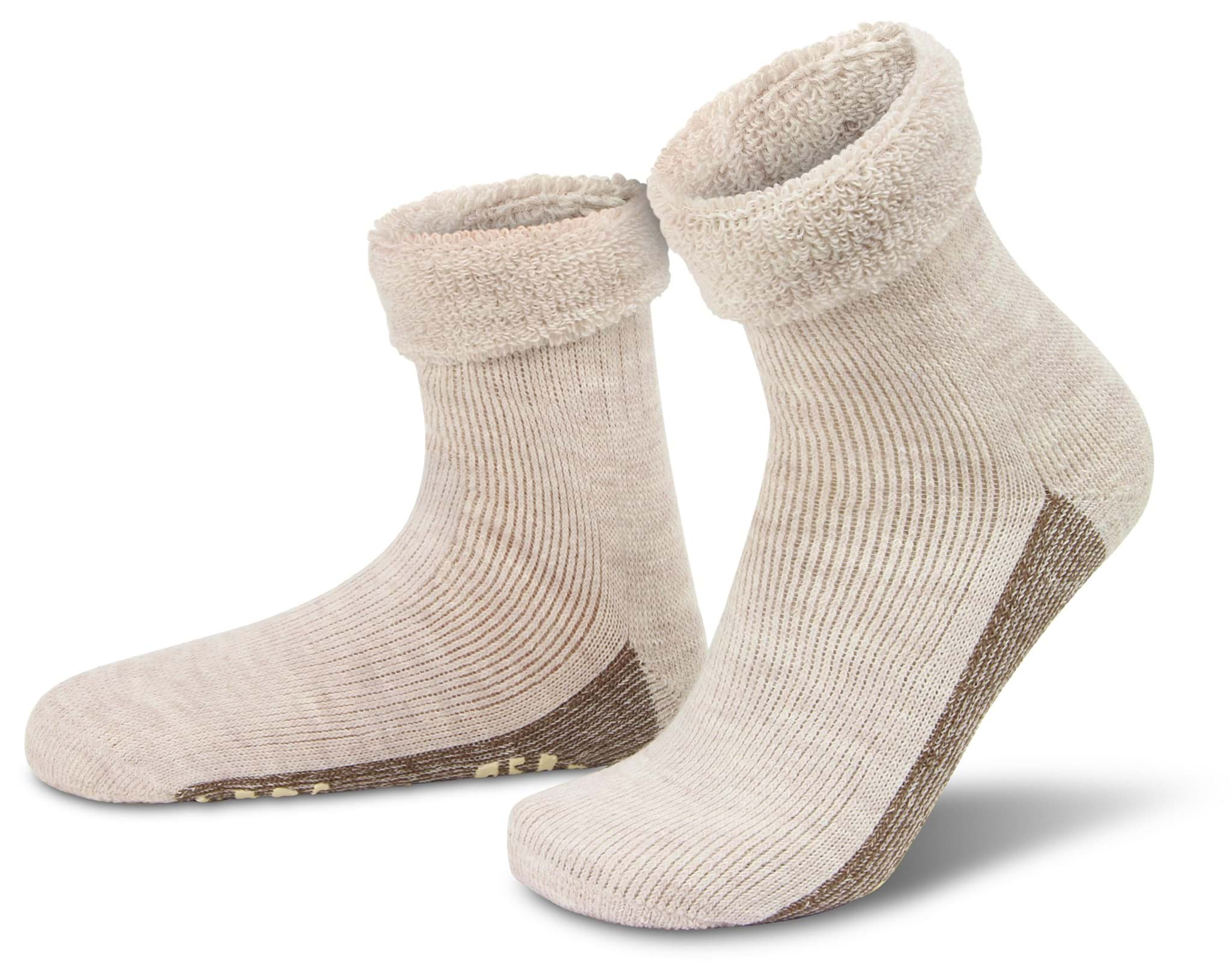 Bild von Alpaka-Wollsocken mit ABS-Druck Natur