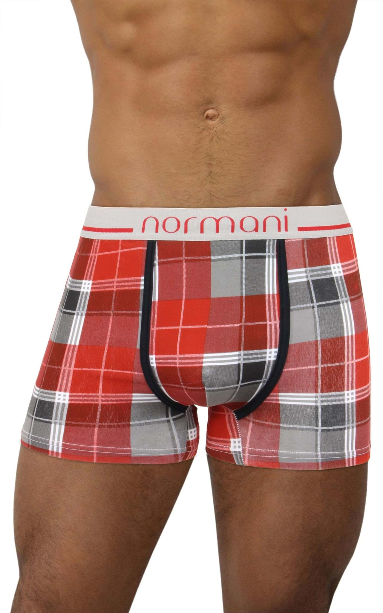 Bild von 6 Stück Retro Boxershorts aus Baumwolle Scottish Check - Dark Red