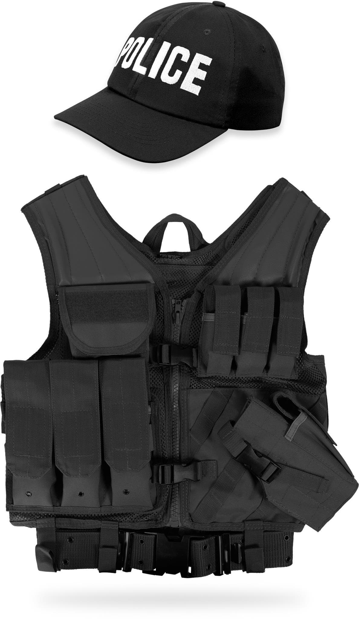 Bild von Taktische USMC Weste mit Holster, Lochkoppel mit passender Cap aus Baumwolle Police