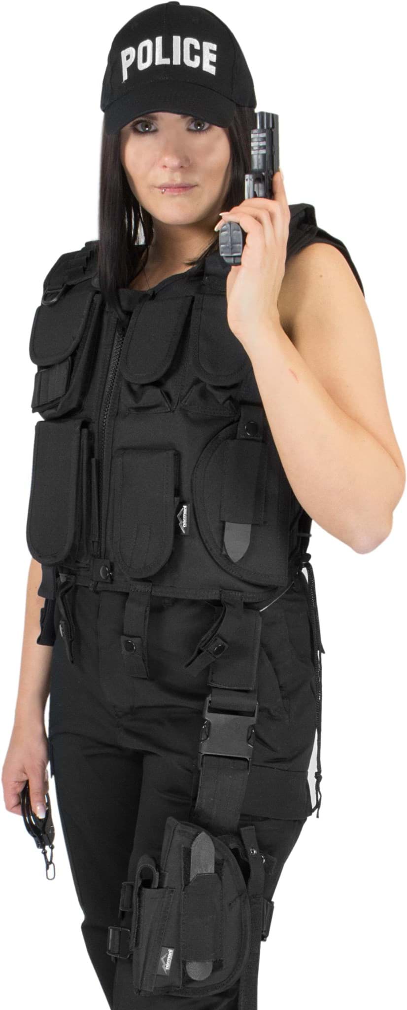 Bild von Police Kostüm bestehend aus Weste, Patch, Holster, Cap und Handschellen Police