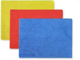 Bild von 12 Stück Mikrofasertuch Reinigungstuch für Küche und Bad Blau/Rot/Gelb